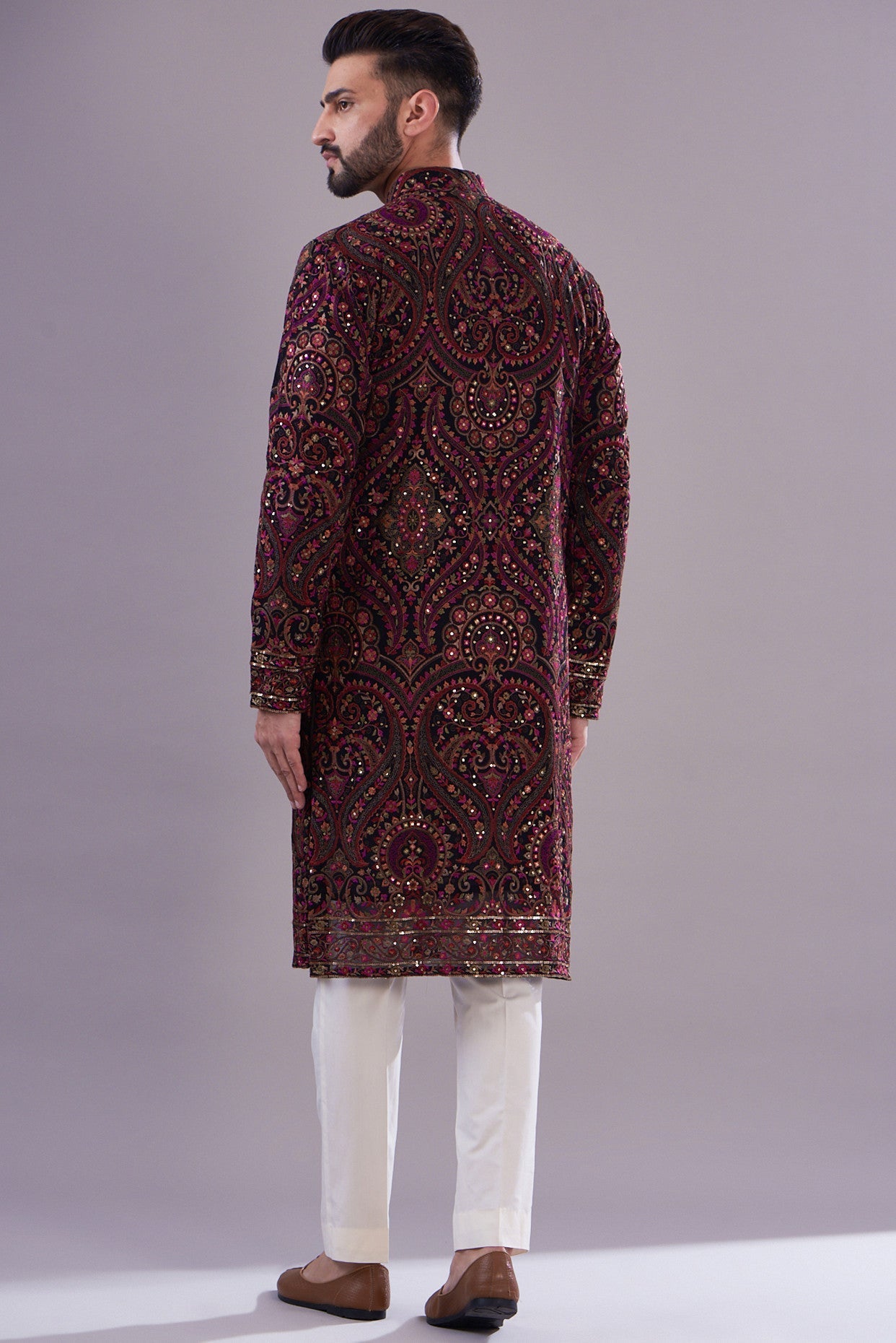 Exquisite Hand-Embroidered Kashmiri Kurta for Women - Traditional Indian Ethnic Wear - Perfect for Festivals, Weddings & Special Occasions