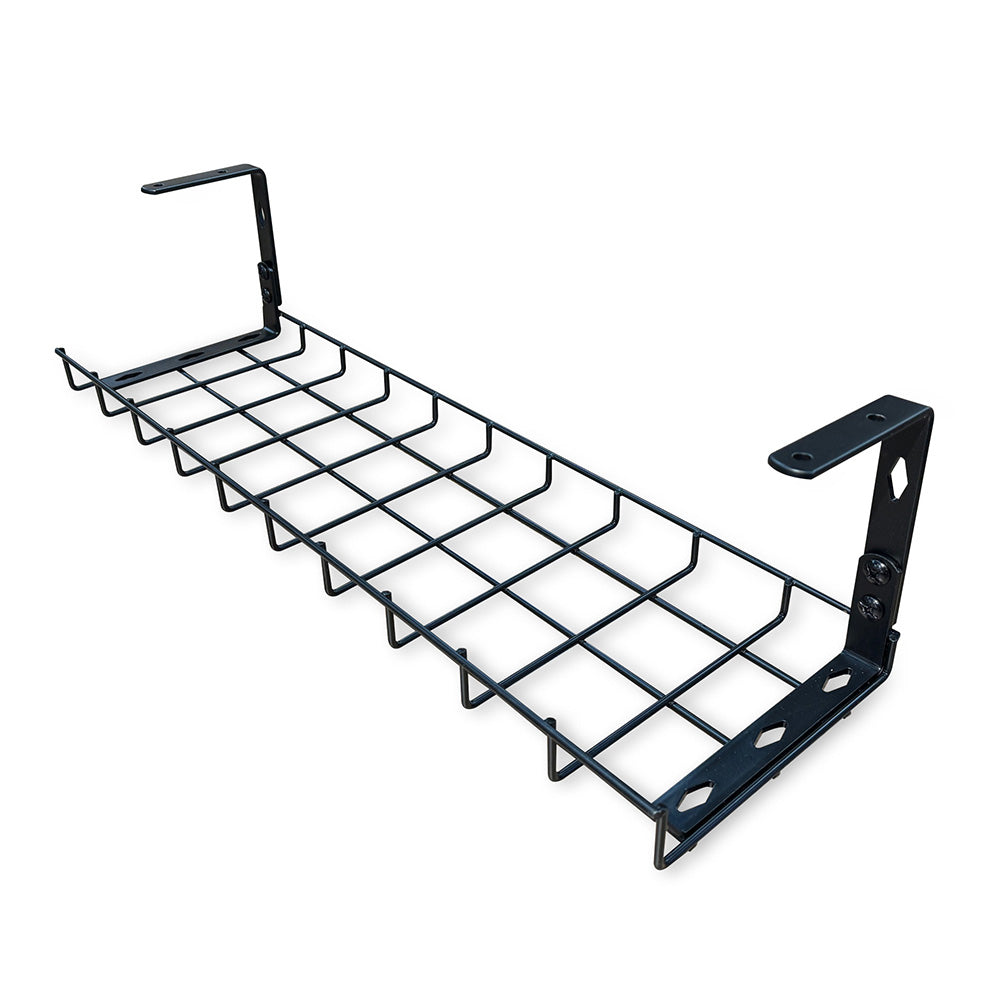 Under Desk Cable Management Basket - Black Wire Organizer for Home & Office Desk, Computer, TV, and Electronics Cable Storage
