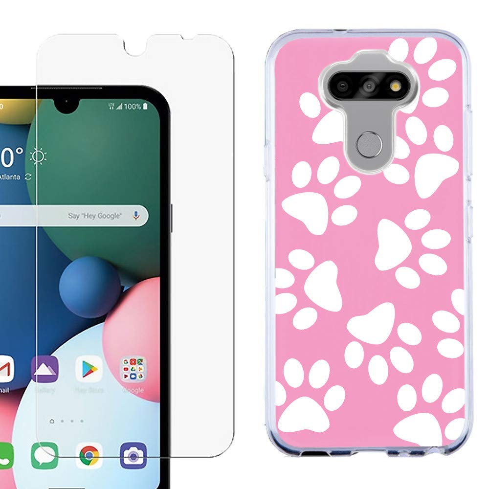 Slim-Fit LG Aristo 5 Phone Case with Screen Protector - Pet Paw Pink for Daily Protection