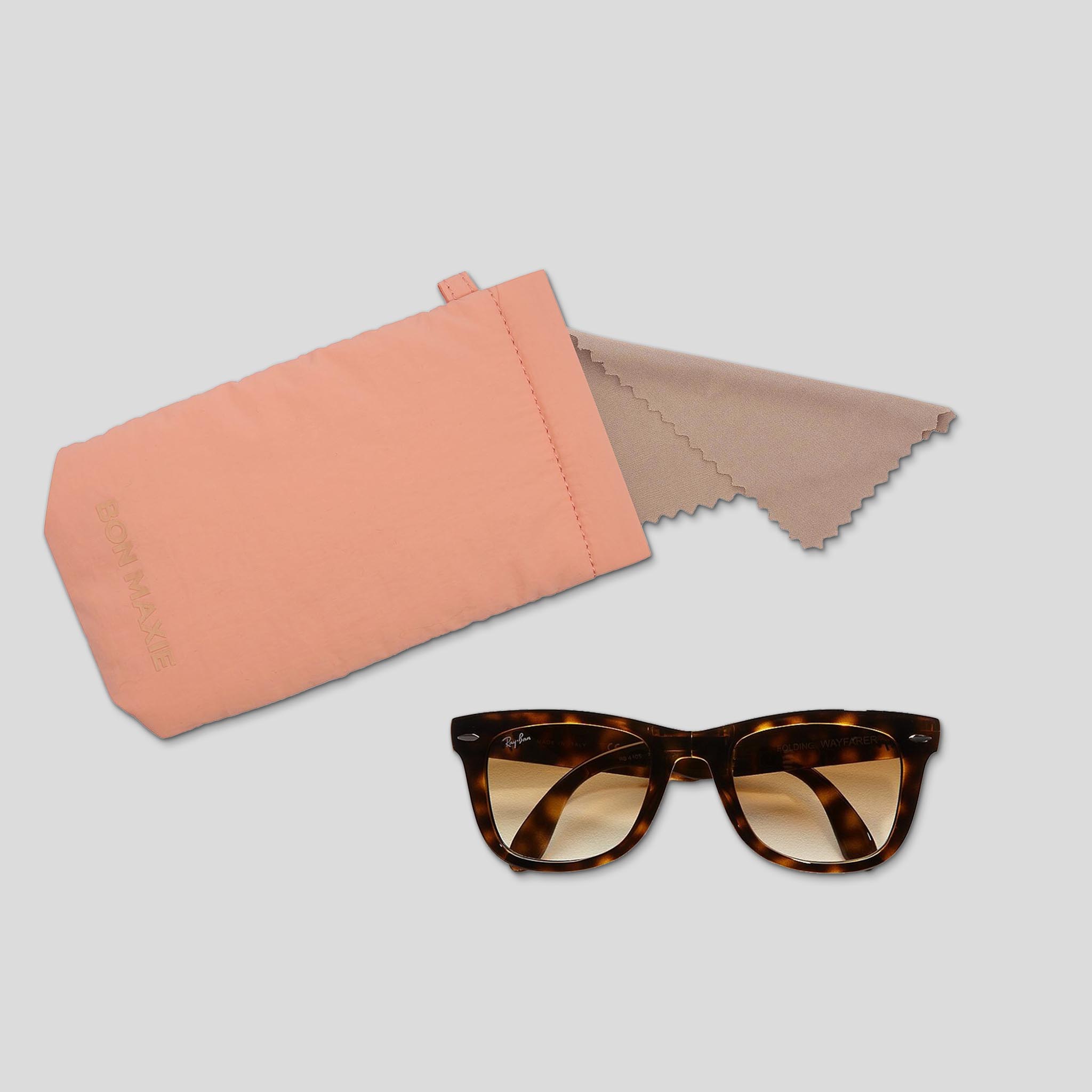 Easy Squeezy Glasses Case - Soft Protective Eyeglass Holder for Travel & Storage - Peach Color (Perfect for Sunglasses, Reading Glasses & Eyewear Protection)