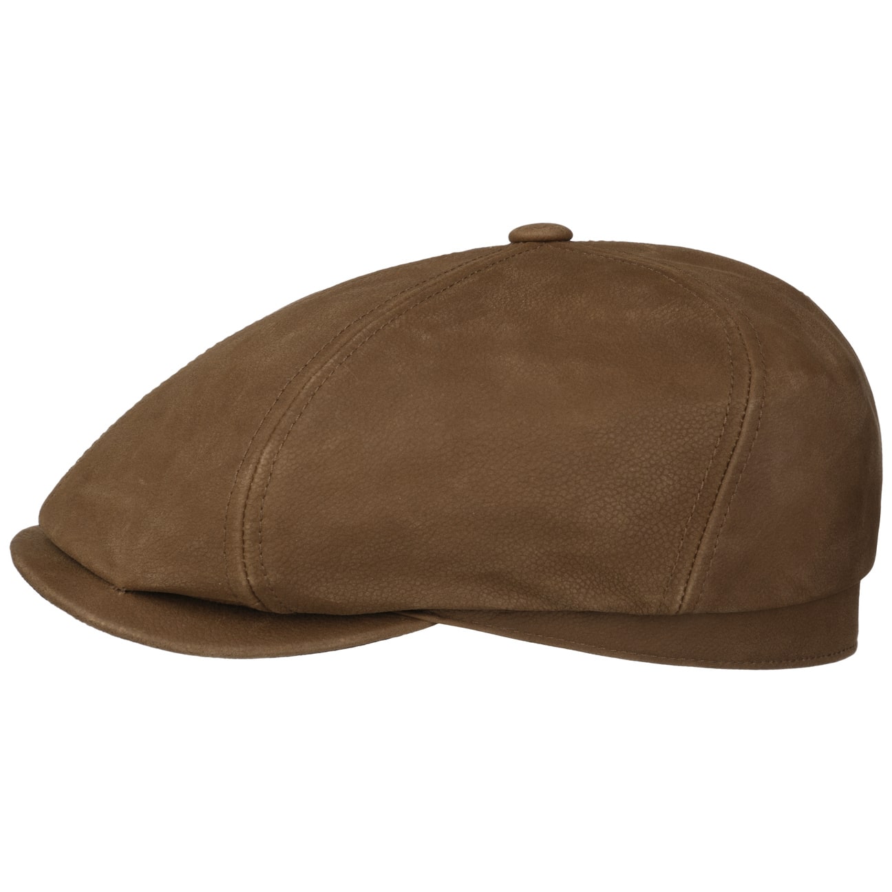 Stetson 6 Panel Calf Leather Flat Cap for Men - Vintage Style Driver Hat for Casual Wear, Outdoor Activities & Fashion Accessories