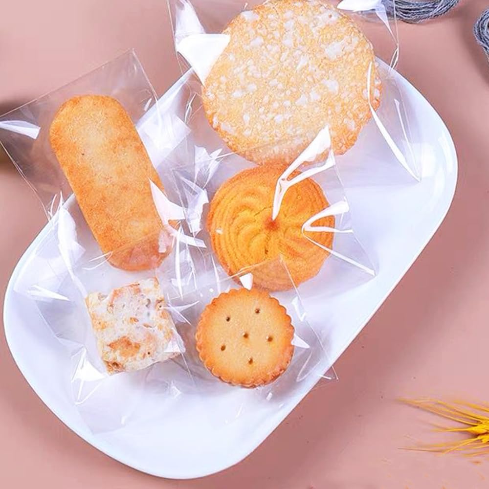 100 Pack 3x4 Inch Small Crystal Clear Resealable Cellophane Bags - Self Protective Cello Bags for Candy, Cookies, Cards | Perfect for Party Favors, Wedding Treats & Gift Packaging