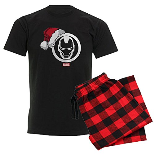 Iron Man Santa Men's Pajama Set - Soft Charcoal Lounge Pajamas for Marvel Fans | Perfect for Christmas Gifts, Holiday Sleepwear & Superhero Themed Parties