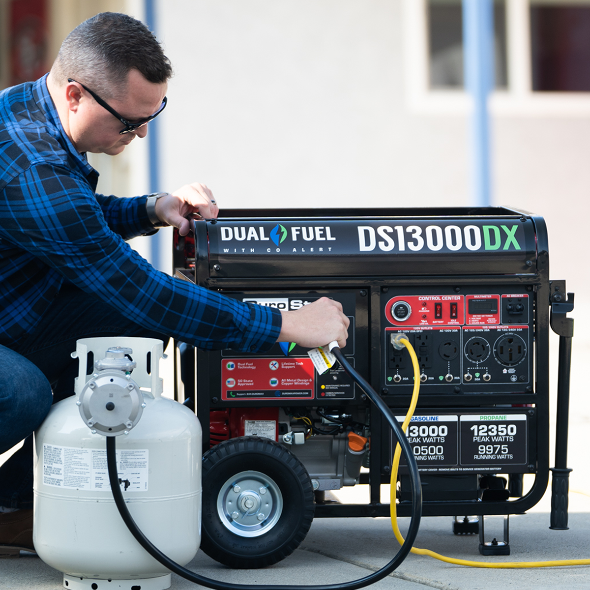 13,000W Dual Fuel Portable Generator with CO Alert - Gas & Propane Powered for Home Backup, Camping & Outdoor Power (EPA & CARB Compliant)