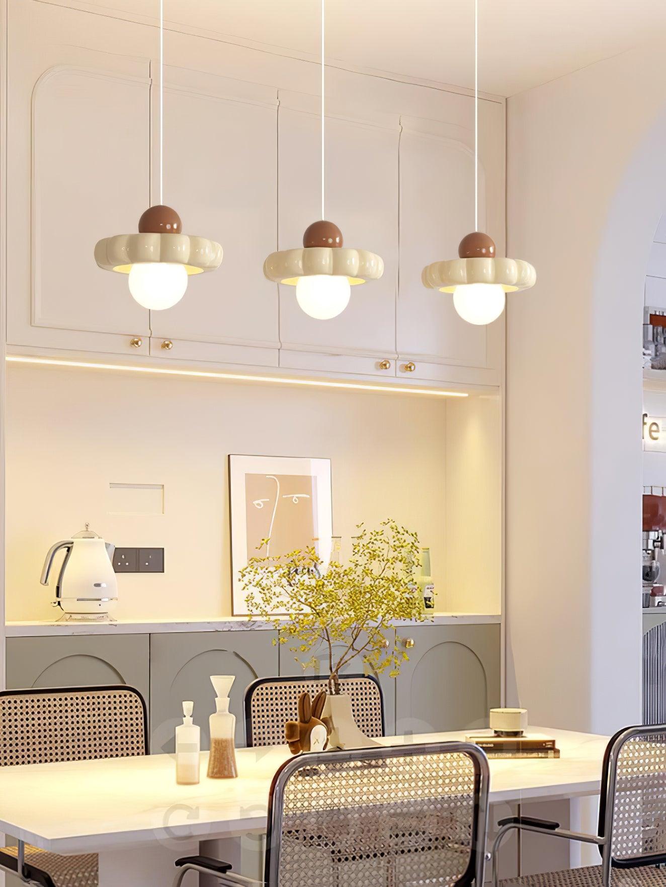 Stylish Cream Cloud Pendant Lamp - Modern Hanging Light Fixture for Bedroom, Living Room & Dining Room Decor