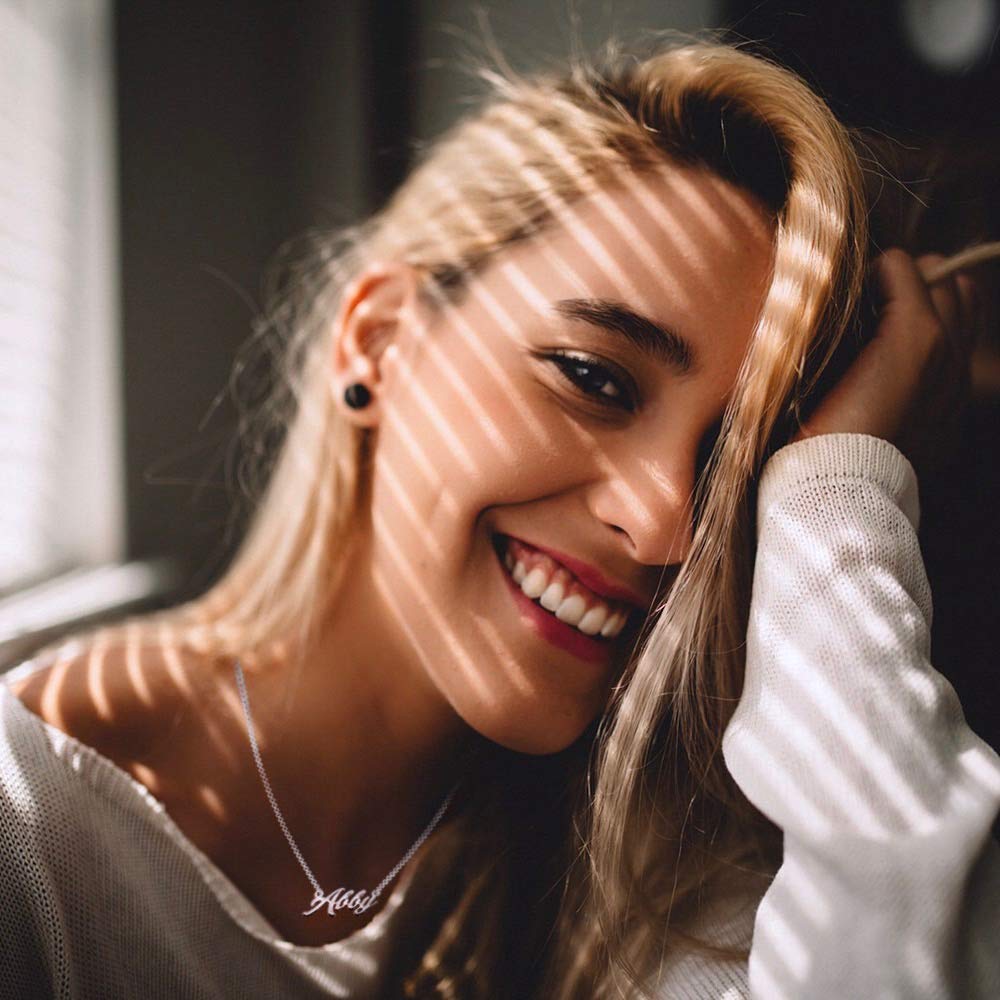 Custom Silver Plated Nikki Name Necklace for Women - Personalized Couple Jewelry Gift for Anniversary, Valentine's Day & Special Occasions | Engraved Necklace for Her, Birthday Present, Mother's Day Gift