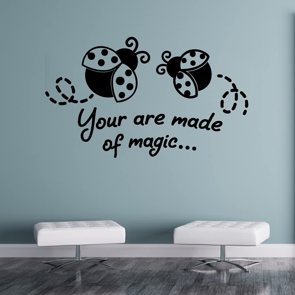 Cute Ladybug Vinyl Wall Stickers - 6x10 Inch Animal Insect Decals for Kids Room, Nursery & Playroom Decor - Perfect for Boys, Girls & Home Decoration