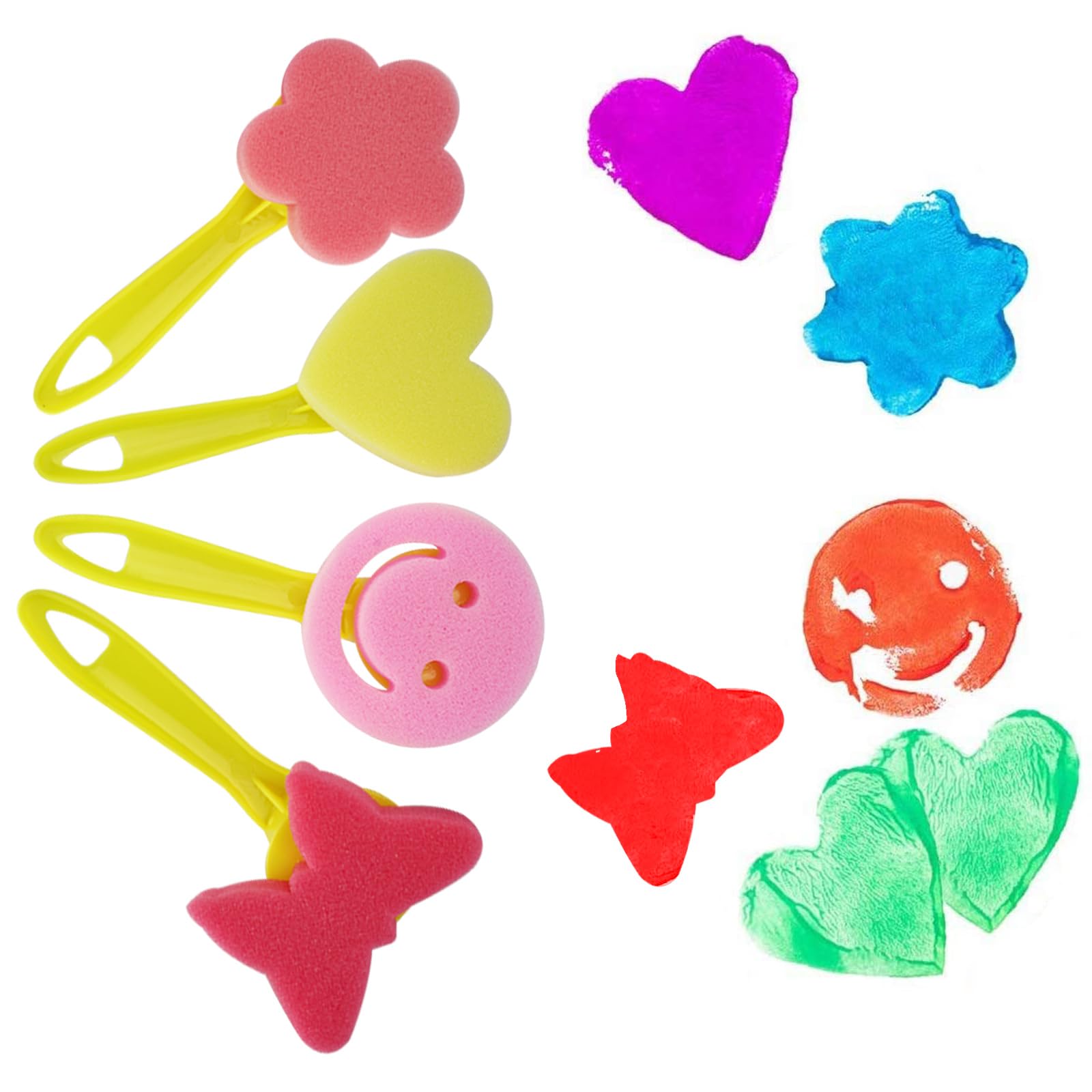 Kids Painting Sponges Set - Non-Toxic Foam Art Stamps & Brushes for Toddlers Early Learning, DIY Craft Drawing Tools - Perfect for Classroom, Home, Birthday Party Activities (1 Pack)