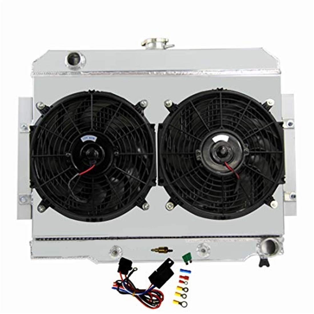 High-Performance CoolingSky 4-Row Aluminum Radiator with Dual 12