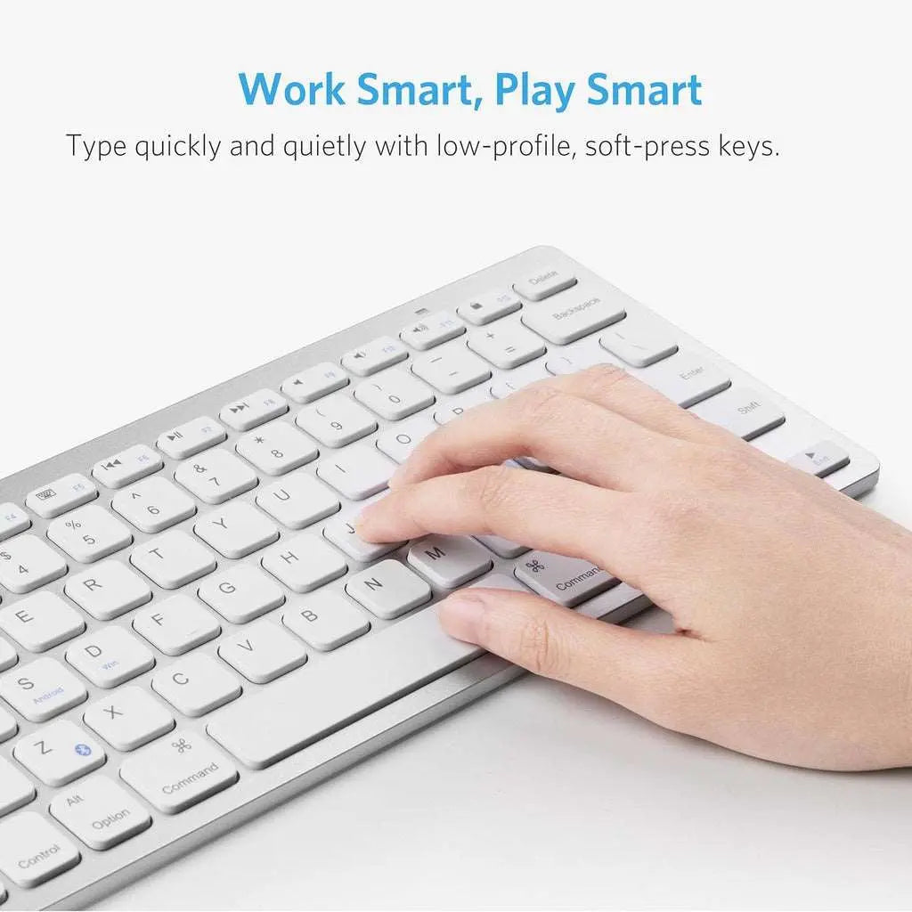 Ultra-Thin Bluetooth Wireless Keyboard A7726 - Compact & Portable for Laptop, Tablet, Smartphone - Perfect for Home, Office & Travel Use