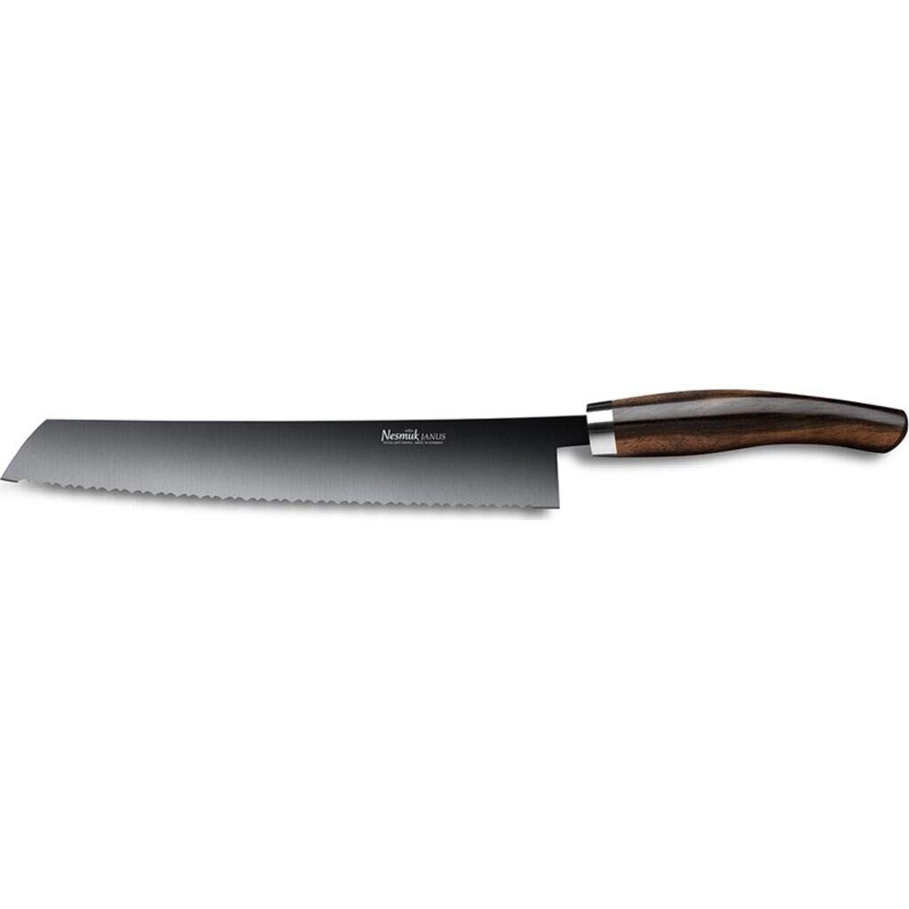 Premium Janus Bread Knife with Makassar Ebony Handle - Sharp Stainless Steel Blade for Slicing Bread, Pastries & Fruits - Perfect for Home Bakers, Professional Chefs & Kitchen Enthusiasts