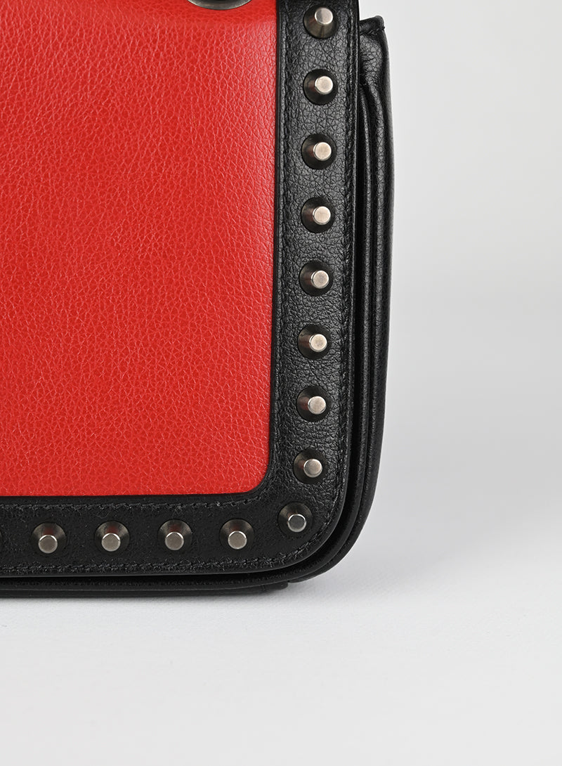 Prada Leather Handbag in Red & Black | Luxury Crossbody Bag for Women | Perfect for Work, Travel & Evening Events