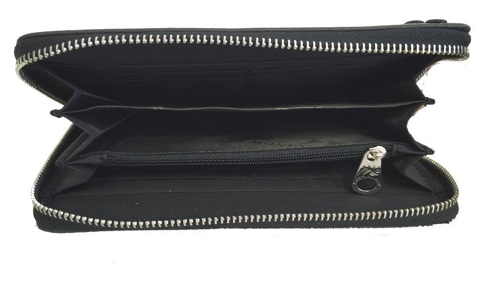 Montana West Concealed Carry Tooled Leather Shoulder Purse - Gun Concealment Bag with Matching Wallet for Women & Men (Black) | Perfect for Everyday Carry, Travel, and Outdoor Activities