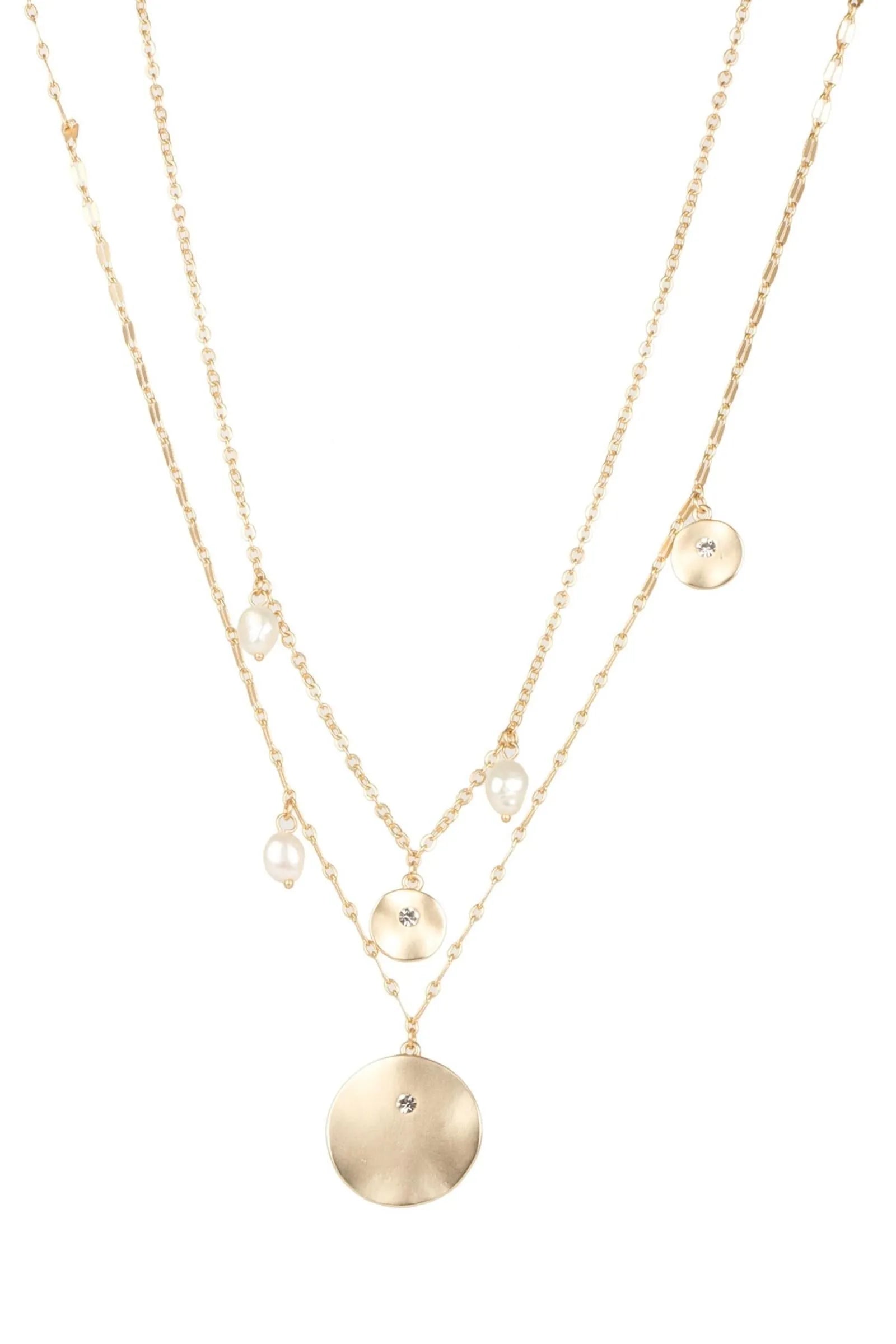 Layered Pearl Medallion Necklace for Women - Elegant Vintage Jewelry Gift for Wedding, Party & Special Occasions
