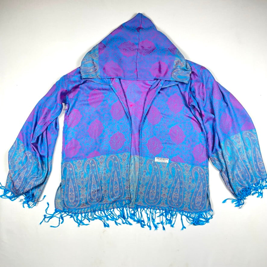 PASH ROBE Teal & Pink Paisley Printed Womens Kimono Robe - Lightweight Loungewear for Spa, Beach Cover Up & Boho Chic Outfits
