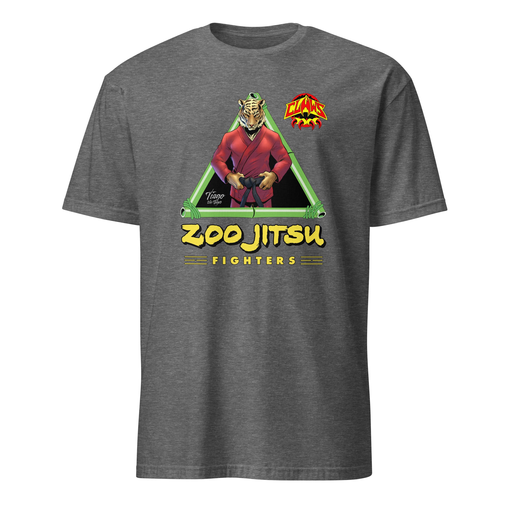 Zoo Jitsu Fighters Tiago the Tiger Unisex Short Sleeve T-Shirt - Cool Graphic Tee for MMA Fans, Streetwear & Casual Outfits