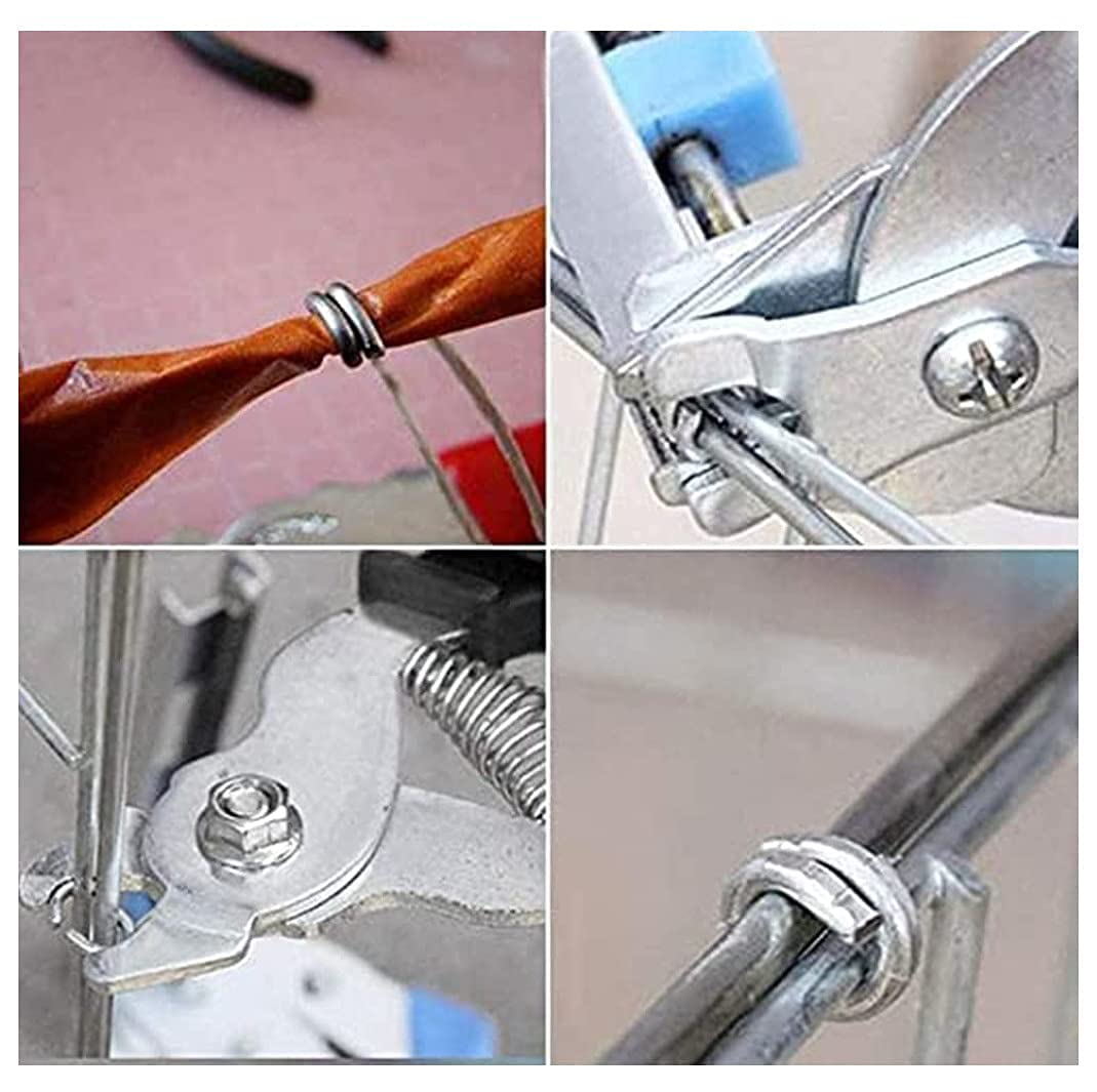 Stainless Steel Type M Nail Ring Pliers Set with 1200 Pcs Galvanized Steel Nails - Multifunctional Hog Ring Pliers Kit for Fencing, Chicken Coop, Poultry Wire Mesh (Blue) | Perfect for DIY Farm Fencing, Animal Enclosures & Wire Mesh Projects