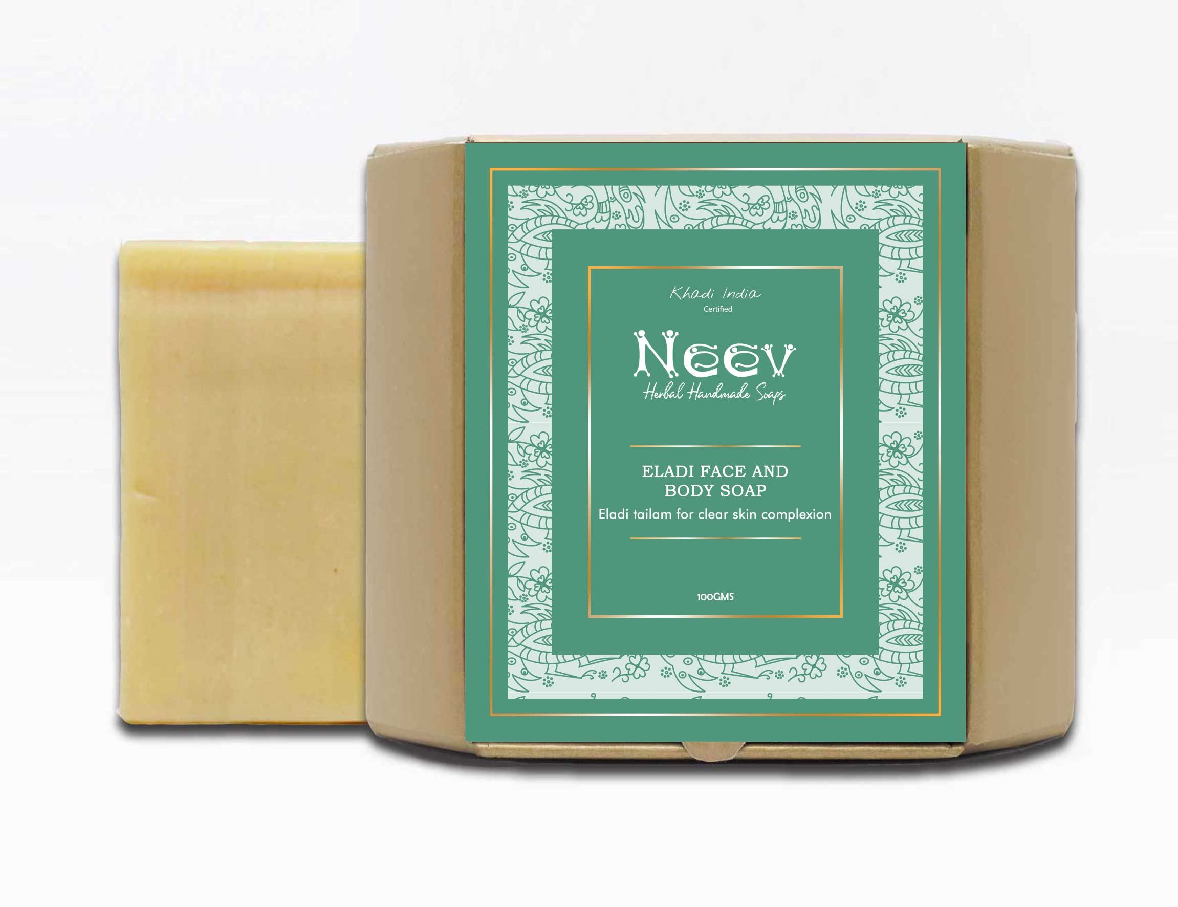 Neev Eladi Natural Face and Body Soap Bar for Sensitive Skin | Organic Cleansing & Moisturizing | Perfect for Daily Skincare & Bath Routine