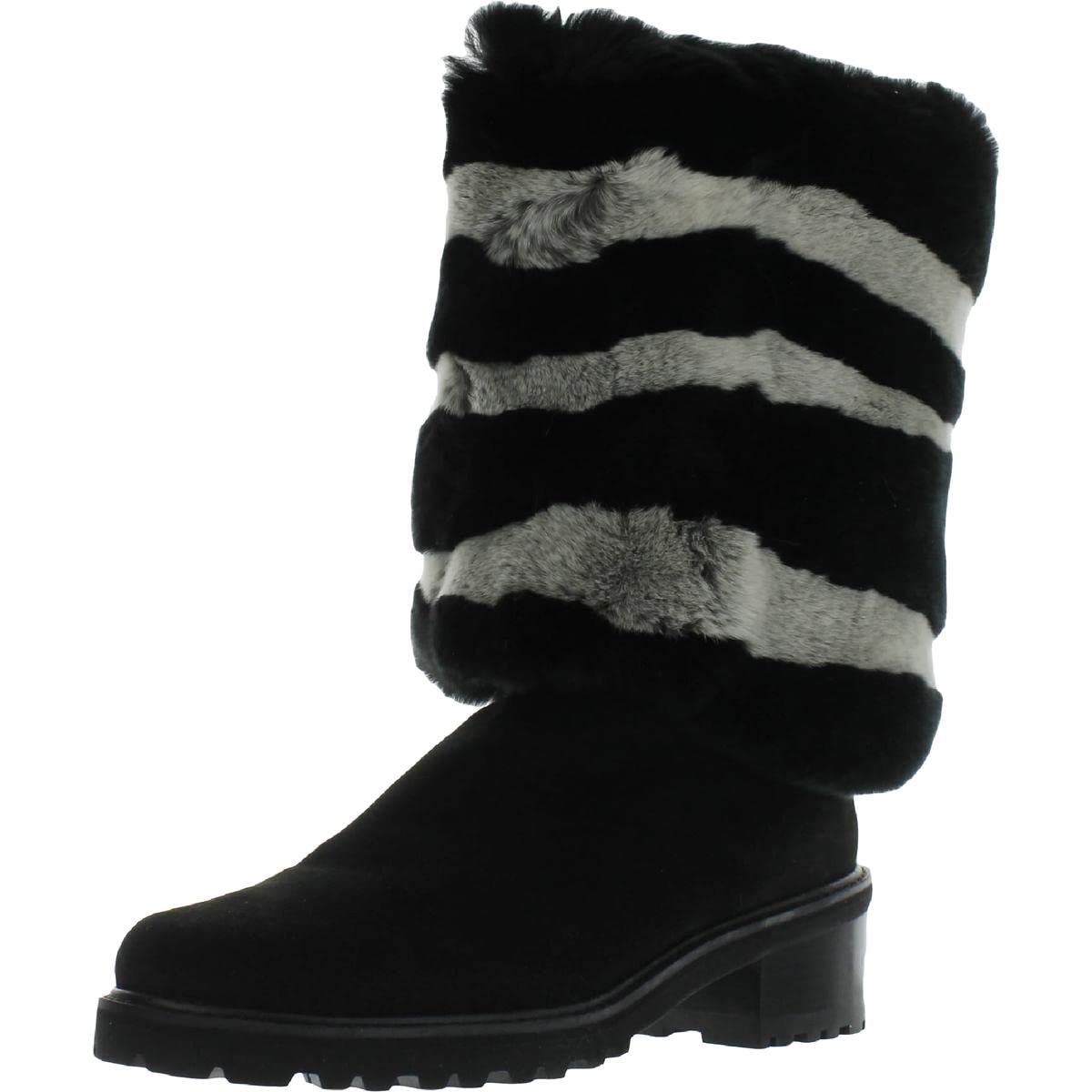 Stuart Weitzman Women's Blizzard Faux Fur Pull-On Mid-Calf Boots - Winter Snow Boots for Women, Cozy & Warm Faux Fur Lined, Slip-On Casual Booties for Cold Weather, Perfect for Snow Days & Outdoor Activities