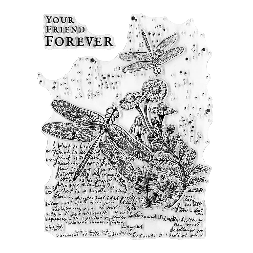 Dragonfly Clear Silicone Stamps for Card Making, Scrapbooking, DIY Crafts & Home Decor | Transparent Embossing Stamps for Albums, Journals & Invitations | Perfect for Handmade Greeting Cards, Gift Wrapping & Memory Books