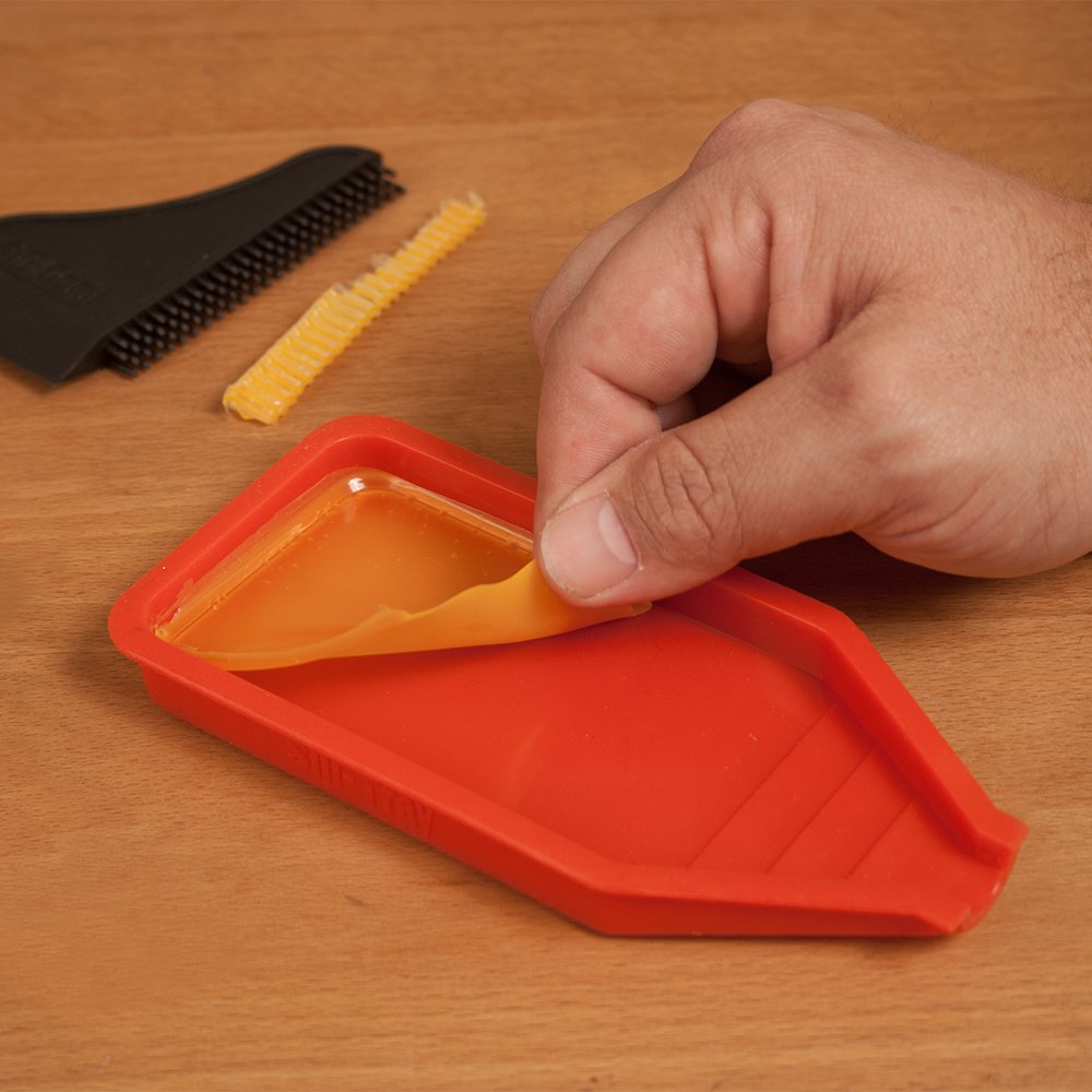 Non-Stick Silicone Wood Glue Brush Applicator Kit with Comb & Squeegee - Reusable Glue Spreader & Tray for Woodworking, Crafts, Arts & Hobby Projects - Perfect for DIY Furniture, Model Making, and Home Repairs