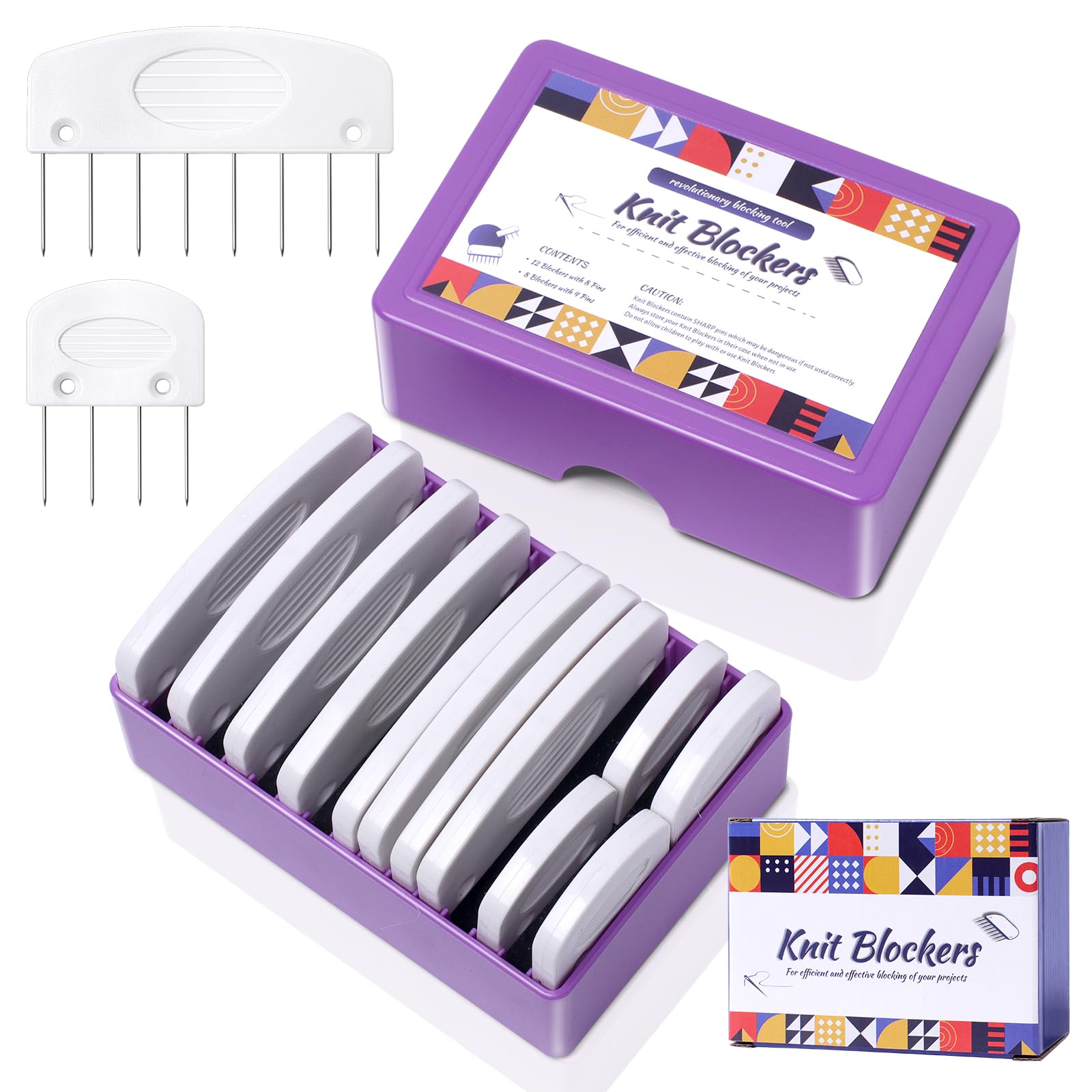 20Pcs Knit Blocking Pins Kit for Knitting & Crochet Projects - Perfect for Blocking Mats