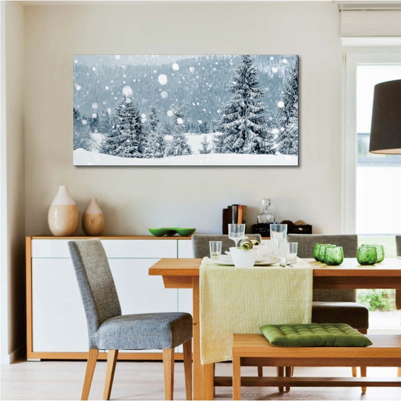 Forest Snowfall Winter Landscape Wall Art - Stunning Nature Photography Print for Home & Office Decor - Perfect for Living Room, Bedroom, or Gift Giving