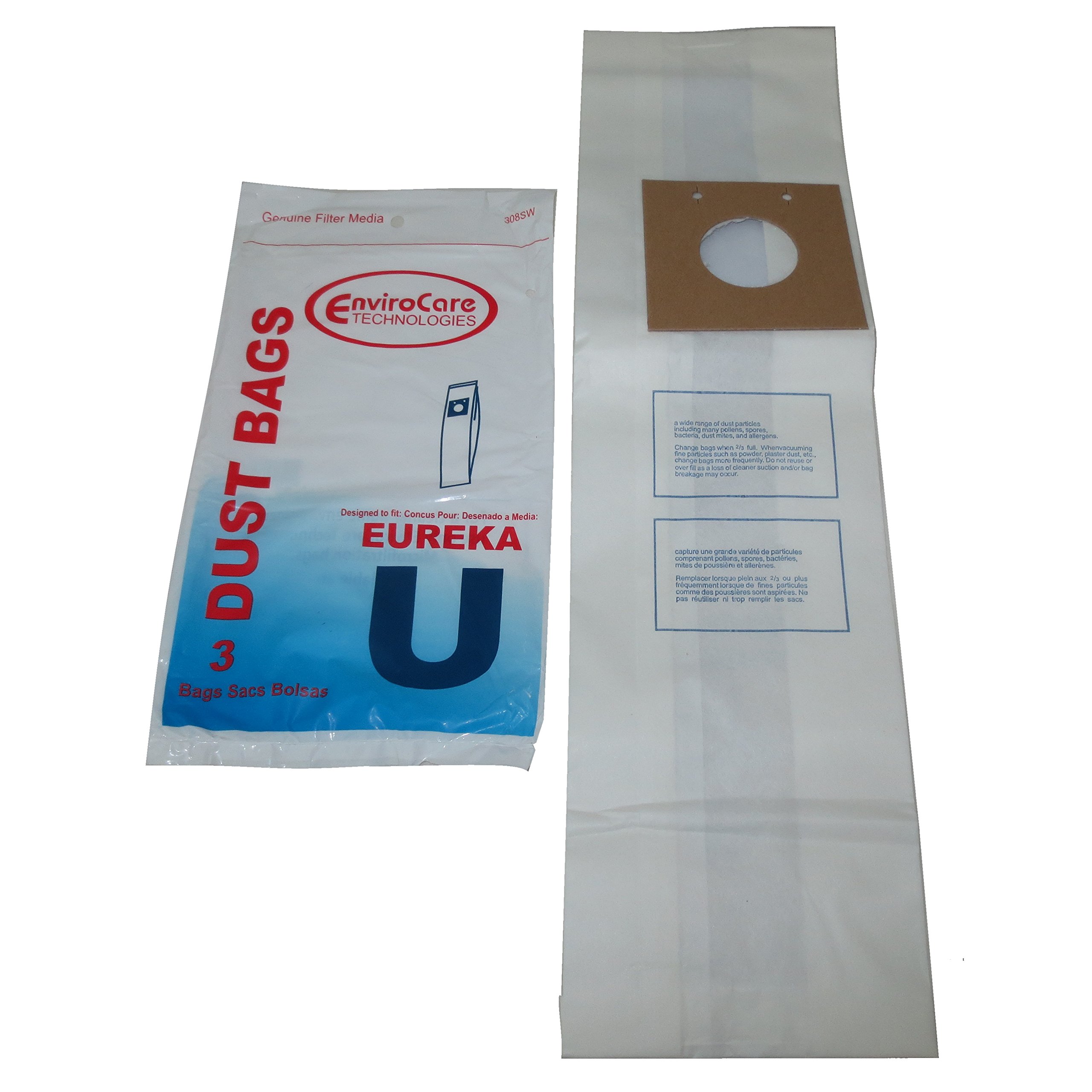 EnviroCare Eureka Type Style U 7600 7700 7900 9000 Series Vacuum Bags - 63 Pack | Compatible with Eureka Upright Vacuums | Perfect for Home Cleaning, Pet Hair Removal & Allergen Reduction