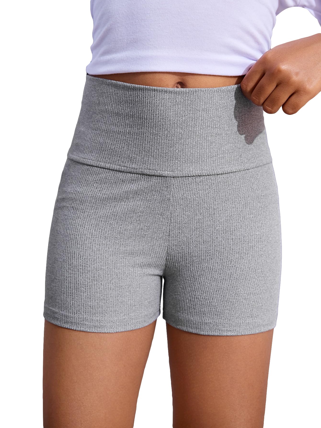 Floerns Girls Dance Shorts - Breathable Rib Knit Athletic Biker Shorts for Running, Yoga & Active Play | Perfect for Dance Class, Gym Workouts & Everyday Wear