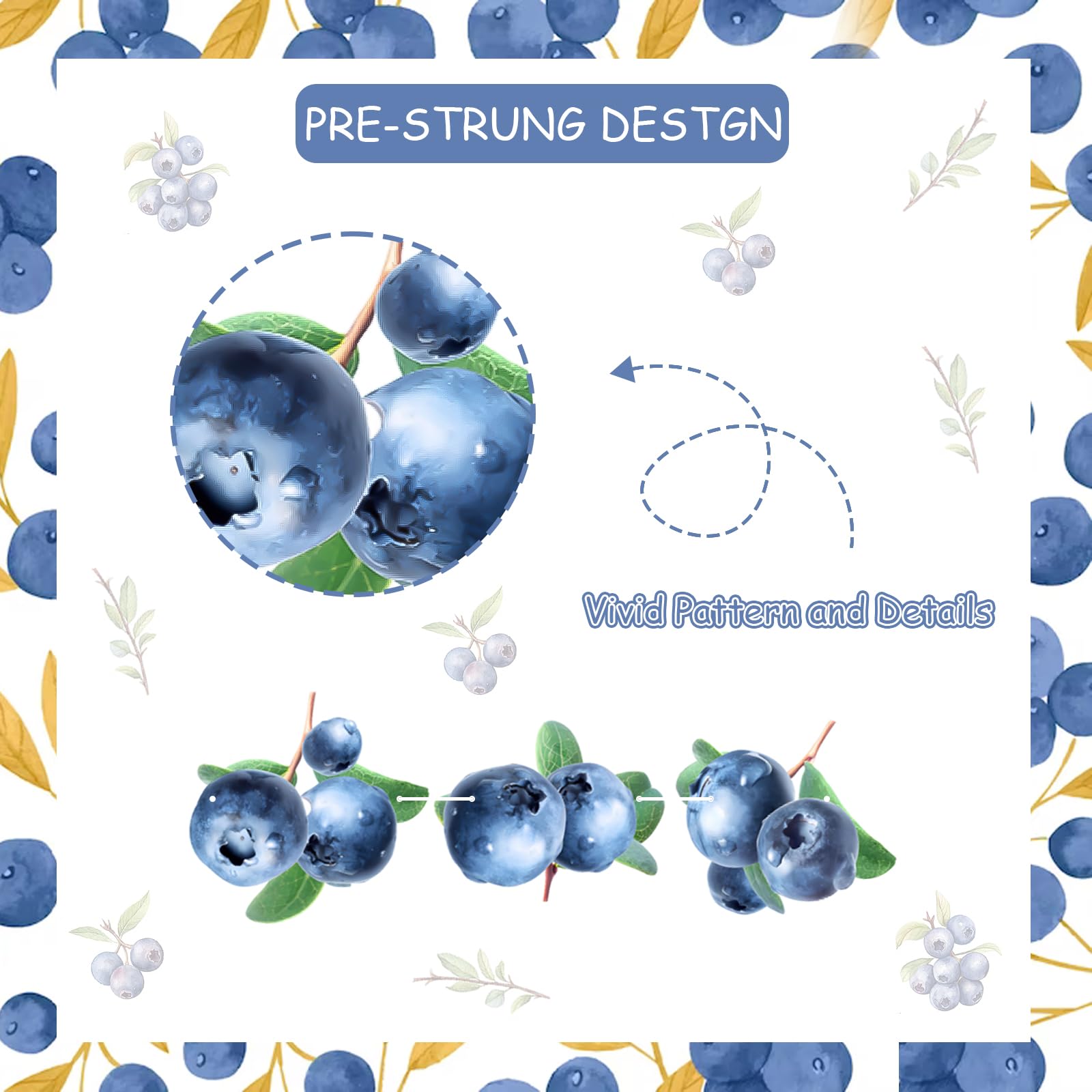 Kreatwow Blueberry Birthday Decorations - 2pcs Blueberry Garlands for Fruit Theme Party, Summer Birthday Party Decor - Perfect for Baby Showers, Bridal Showers & Summer Picnics