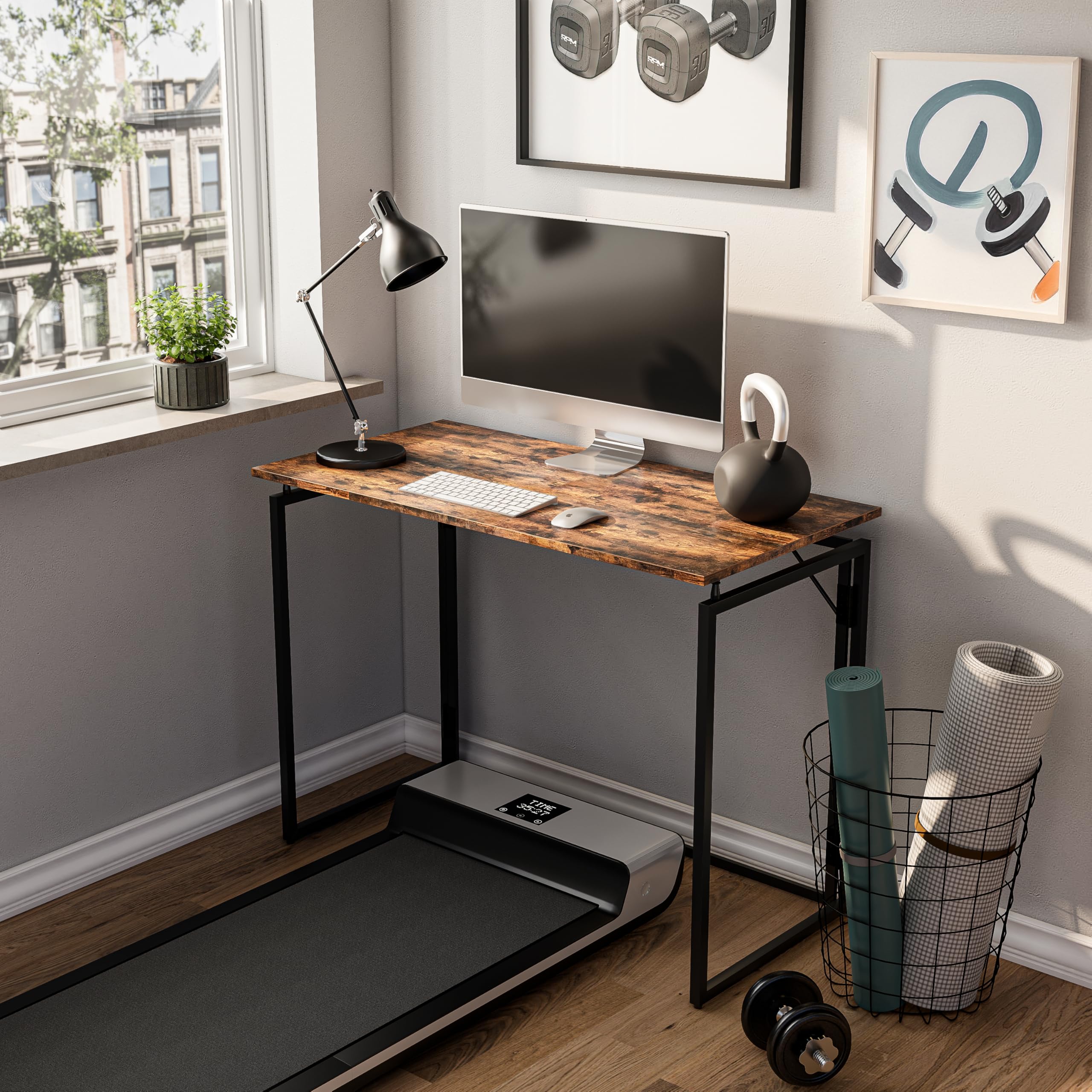 30 Inch Folding Desk - No Assembly Small Foldable Desk for Small Spaces | Space Saving Collapsible Compact Portable Table for Home Office, Dorm Room, RV | Perfect for Crafting, Writing, Studying & Remote Work