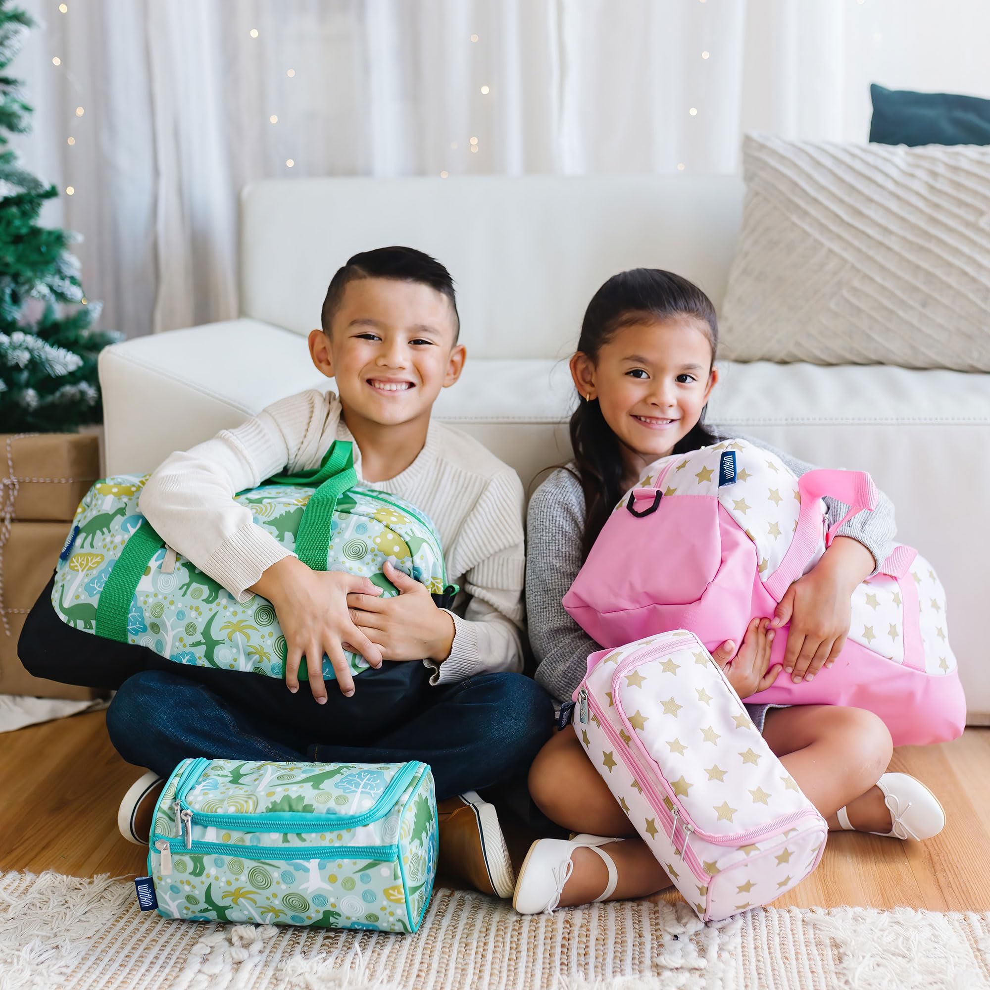 Wildkin Kids Overnighter Duffel Bag - Rip-Stop Blue Travel Bag for Boys & Girls | Carry-On Size for Sleepovers, School Practice & Overnight Trips | Durable Kids Luggage for Sports, Camping & Weekend Getaways