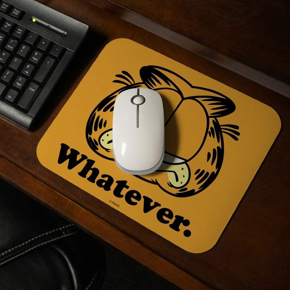Garfield Whatever Face Low Profile Thin Mouse Pad - Non-Slip Gaming & Office Desk Mat for Computer, Laptop, Workstation (Perfect for Gamers, Graphic Designers & Office Workers)
