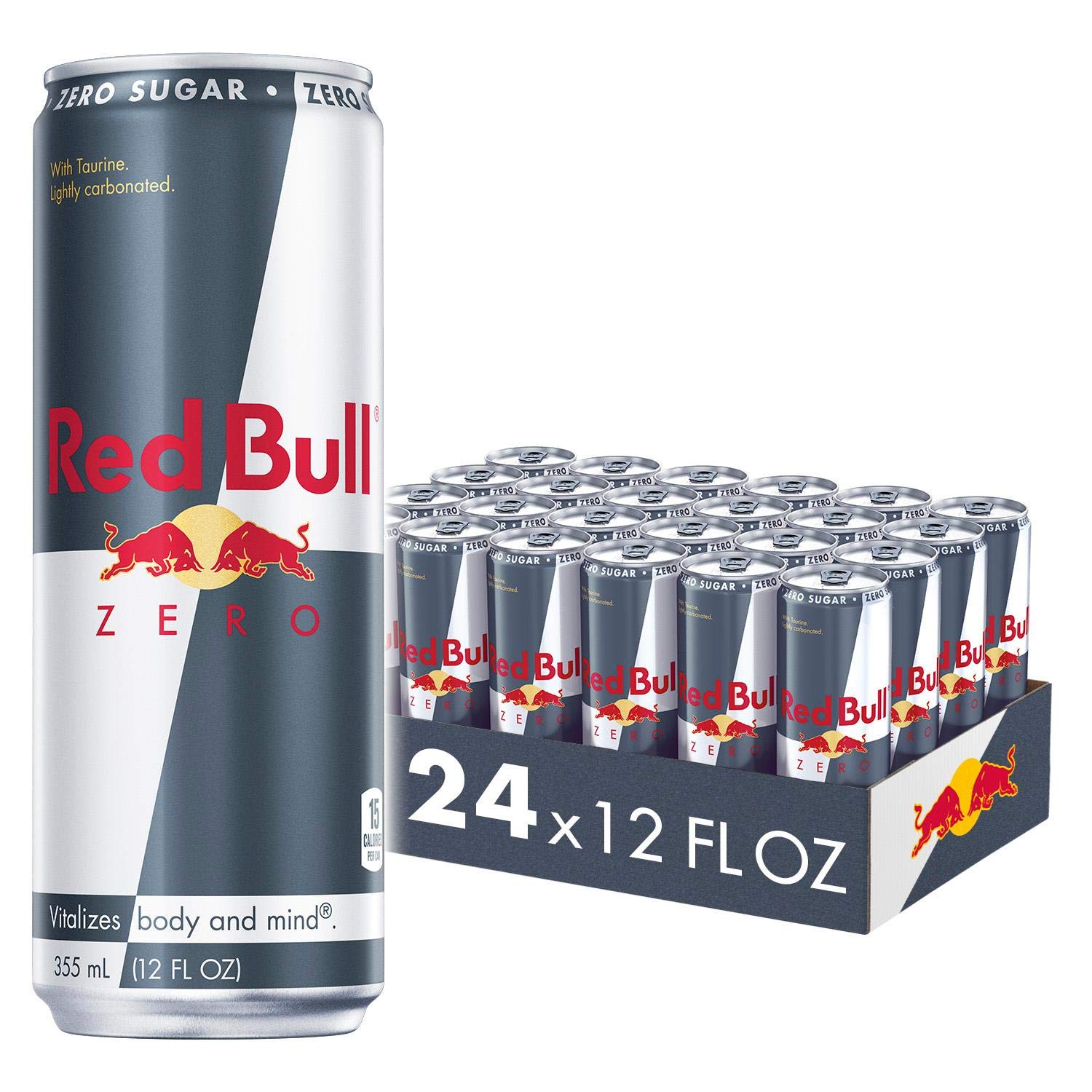 Red Bull Energy Drink Zero Sugar & Sugar Free - 24 Pack (48 Cans Total) | Low Calorie Caffeine Boost for Workouts, Gaming & All-Nighters