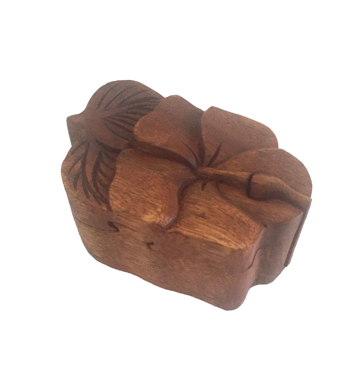 OMA Sunflower Trinket Jewelry Storage Box - Handcrafted Wooden Carved Box with Hidden Secret Compartment | Perfect for Organizing Rings, Necklaces & Small Keepsakes at Home or Travel