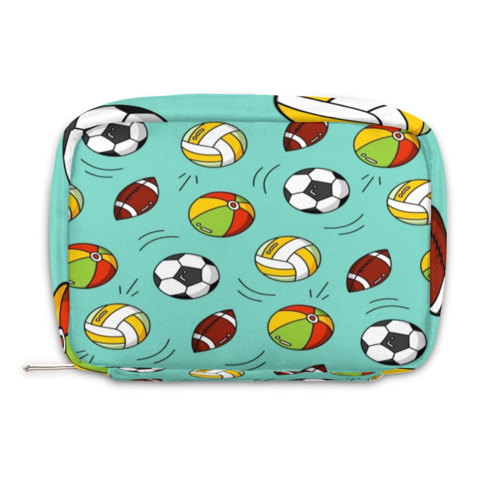 Waterproof Travel Makeup Bag for Women - Small Cosmetic Organizer Pouch for Football, Volleyball, Rugby Accessories | Perfect for Sports Travel, Gym, Beach & Daily Beauty Essentials