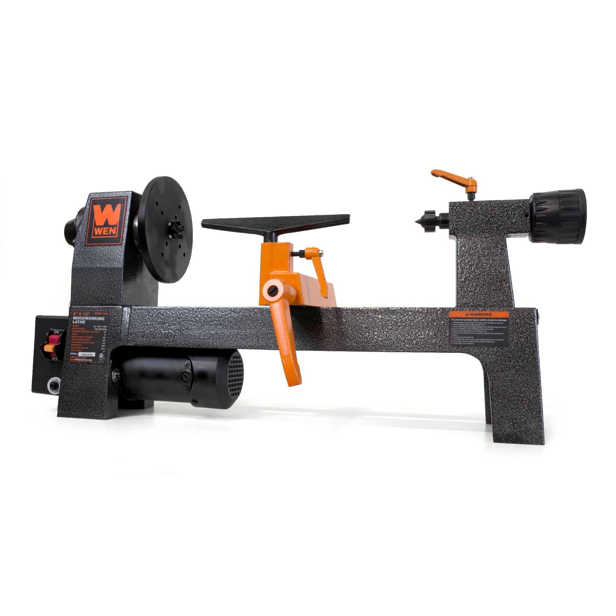 WEN R3420 8x12 Inch Variable Speed Benchtop Wood Lathe | Refurbished Woodworking Tool for Turning Bowls, Pens & Small Projects | Perfect for DIY Crafts & Home Workshops