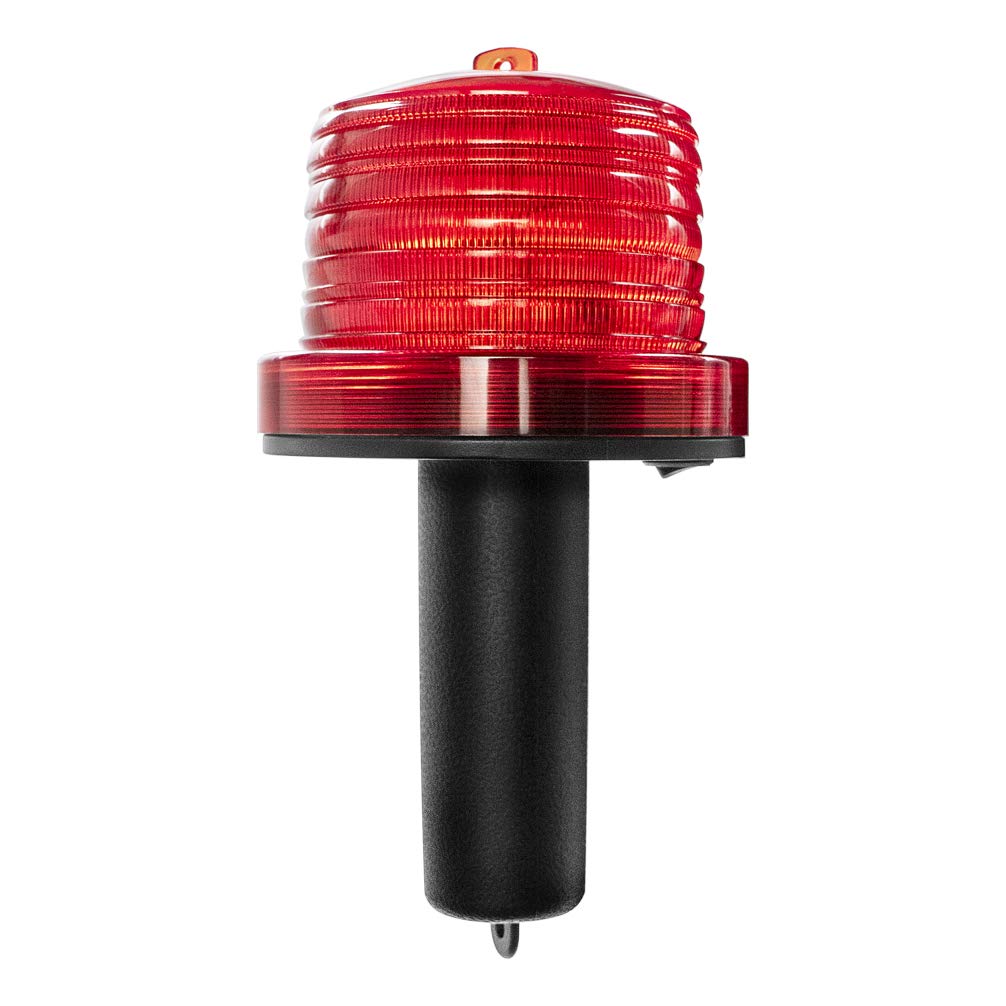 Luwint Solar Powered LED Emergency Strobe Warning Light - Handheld Red Safety Beacon for Road Construction, Traffic Cones & Hazard Scenarios | Portable & Rechargeable for Night Work, Emergency Signaling & Roadside Safety