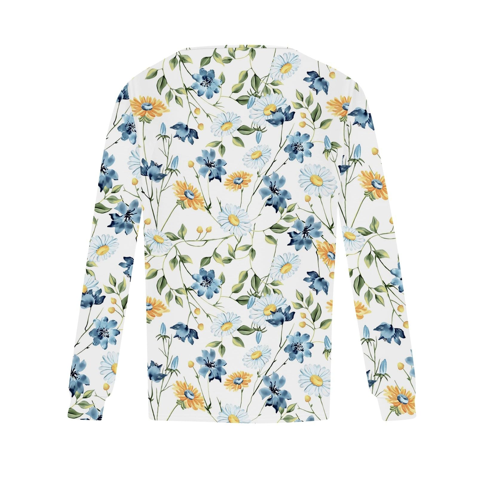 Women's Long Sleeve Tunic Tops - Casual Crewneck Loose Blouse with Floral Print, Trendy Fall Fashion Basic Top for Women | Perfect for Work, Date Night & Autumn Outfits