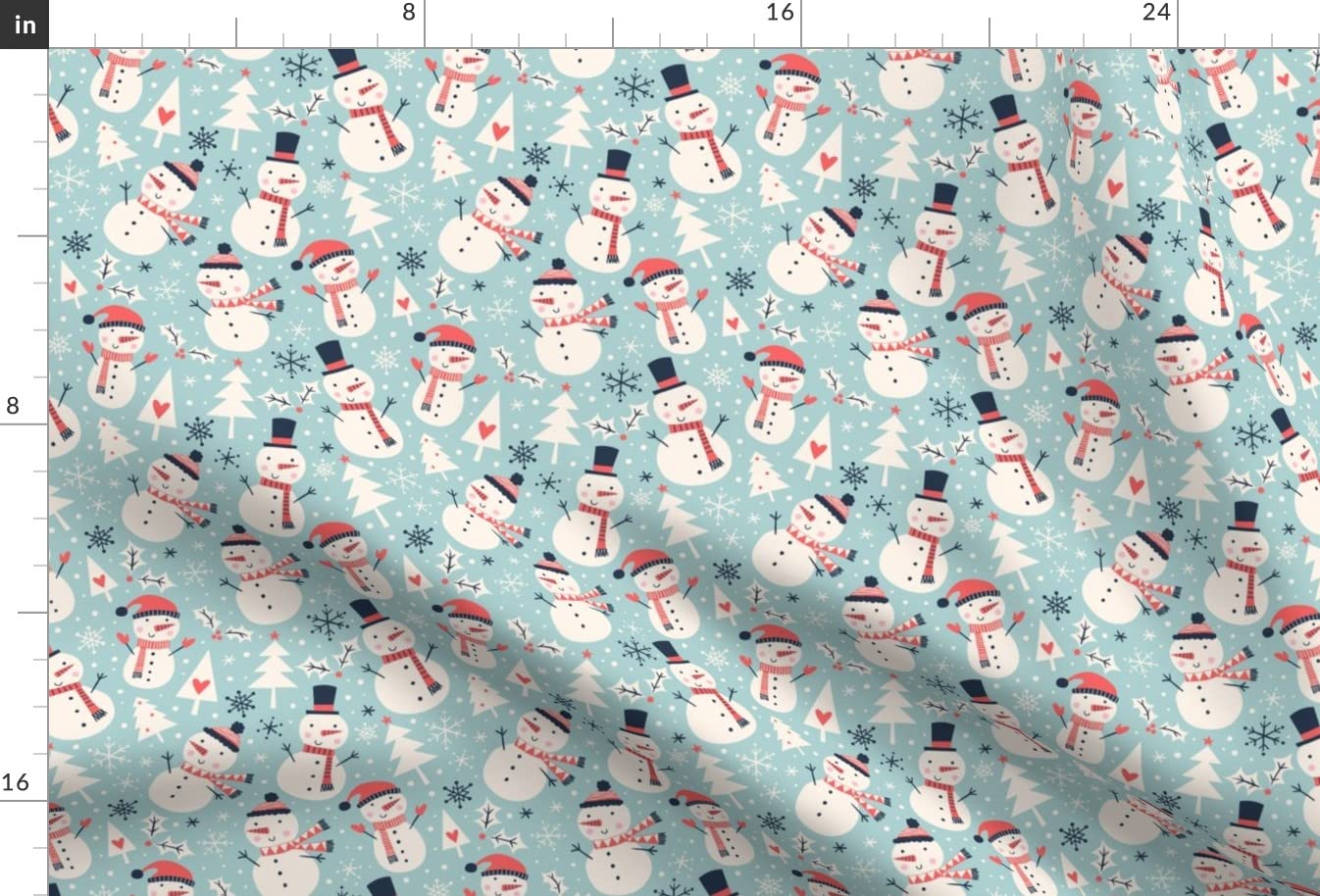 Snowman Christmas Winter Printed Minky Fabric by The Yard - Soft Plush Material for Sewing Baby Blankets, Quilt Backing & Holiday Decorations - Perfect for DIY Crafts, Home Decor & Seasonal Projects