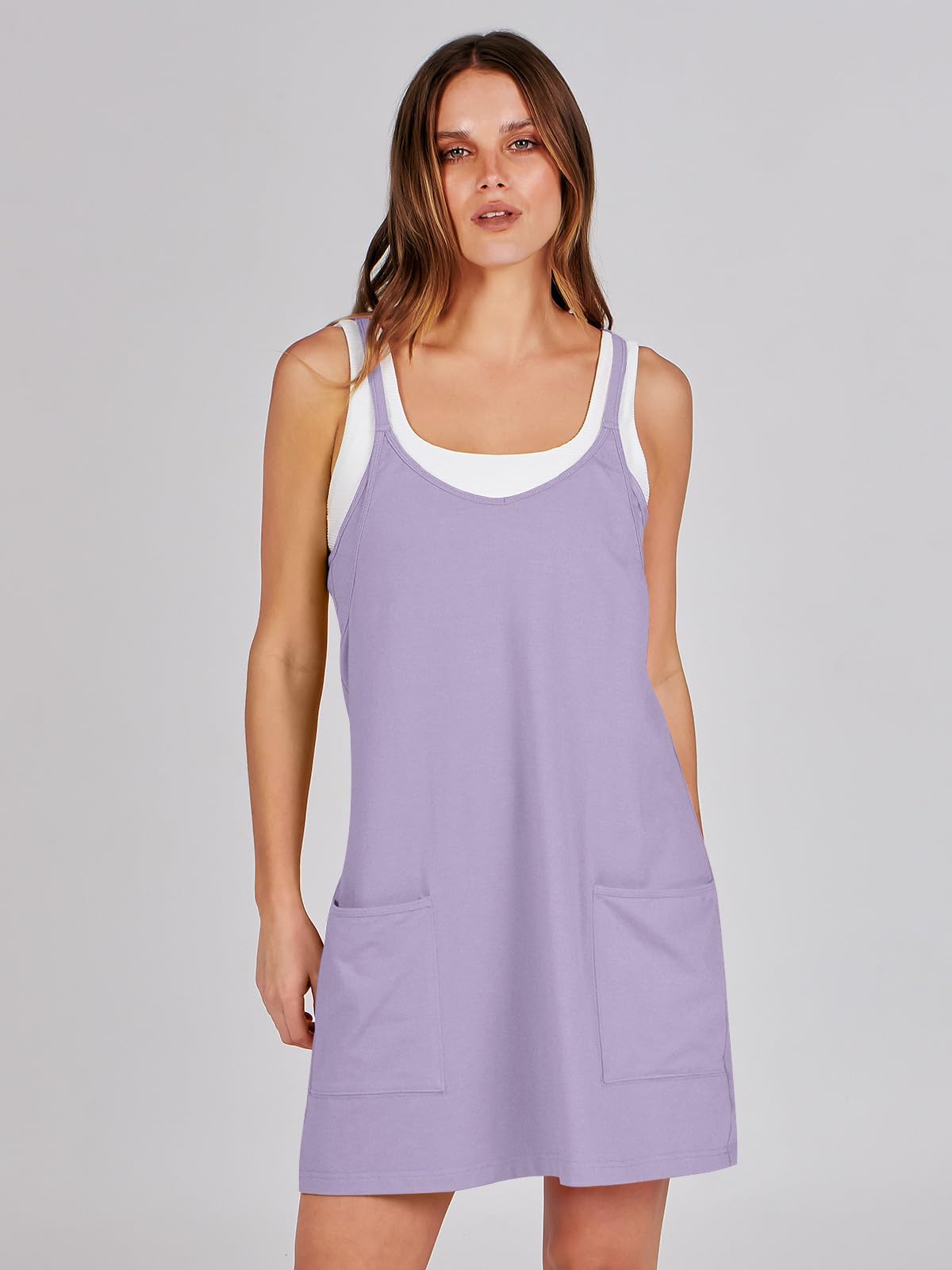 ANRABESS Women's Athletic Dress - Summer Tennis Workout Dress with Built-in Shorts, Active Sports Mini Romper for Gym, Running, Yoga & Vacation Travel Outfits