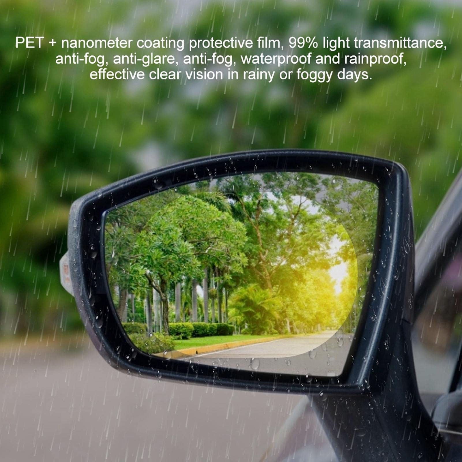 KIMISS Car Anti-Rain Mirror Film - 100x145mm Waterproof Side View Mirror Cover for Enhanced Visibility in Rainy Weather | Perfect for Driving in Storms, Fog, and Low Visibility Conditions