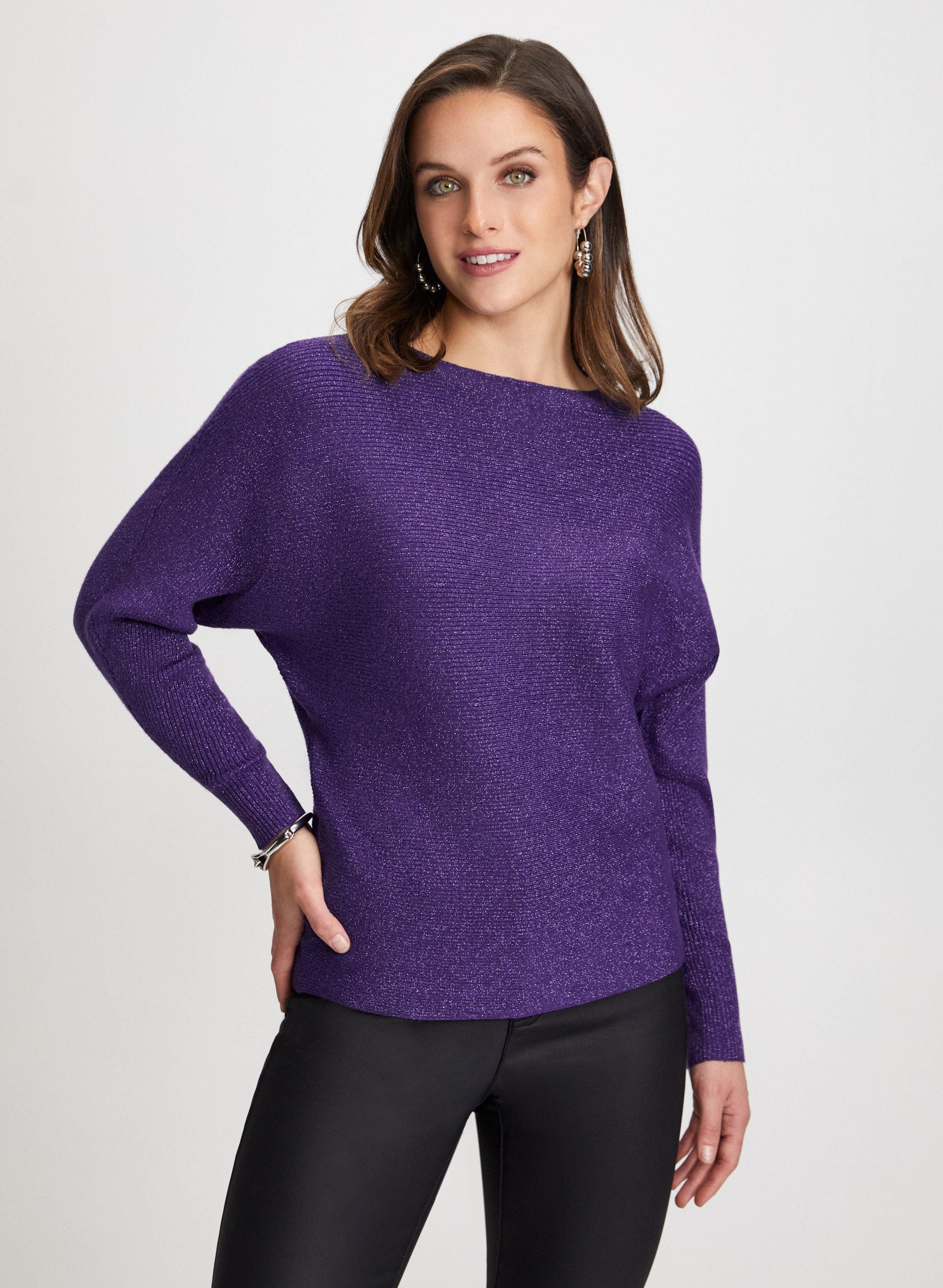 Women's Dolman Sleeve Sweater - Soft Knit Oversized Pullover for Casual Wear, Office & Fall Layering