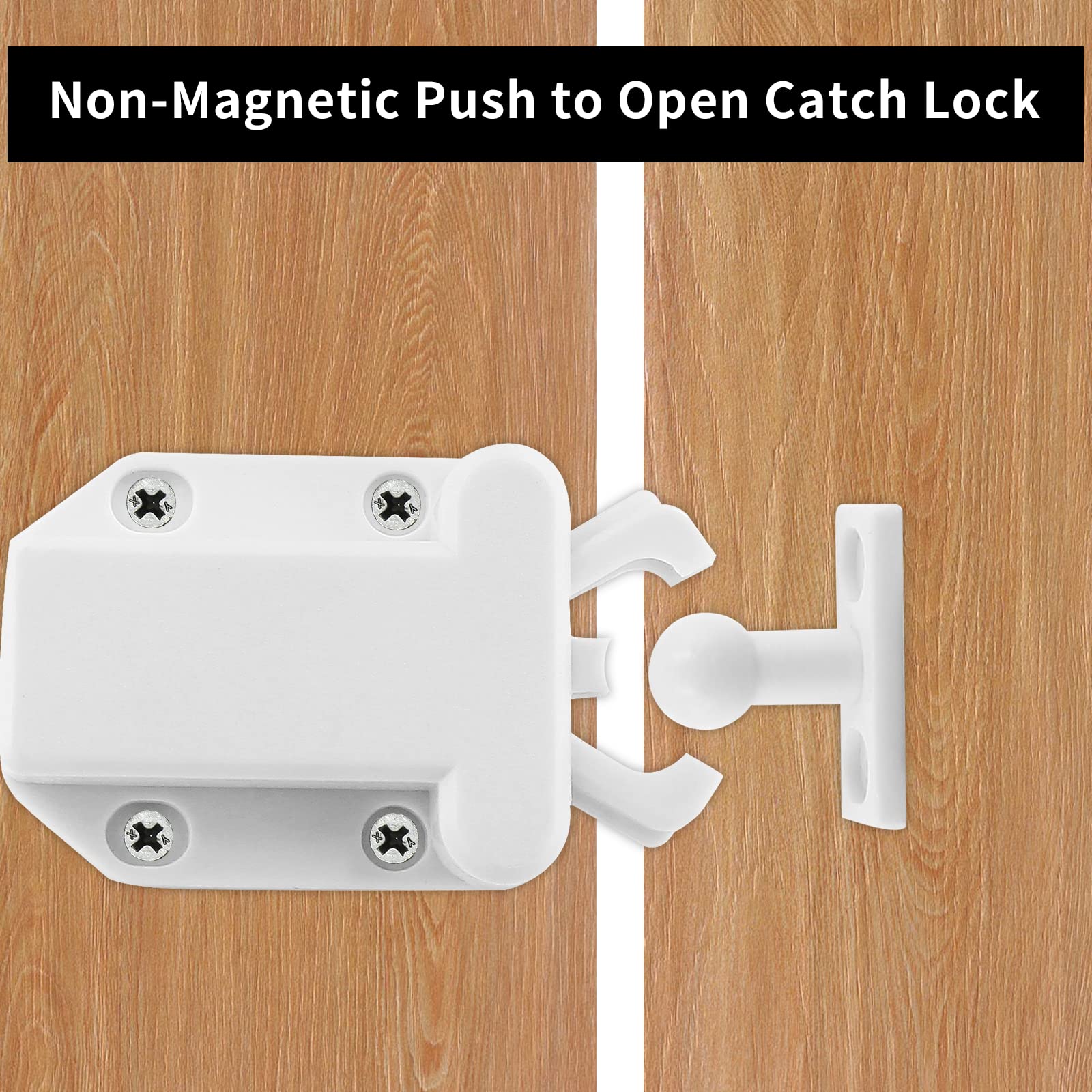 8 PCS Self-Locking Push Latches - Automatic Pop-Up Cabinet Locks for Drawers, Cupboards & Bedroom Furniture | Safe Touch Latch Hardware for Easy Cabinet Access | Perfect for Kitchen, Bathroom & Office Storage Organization