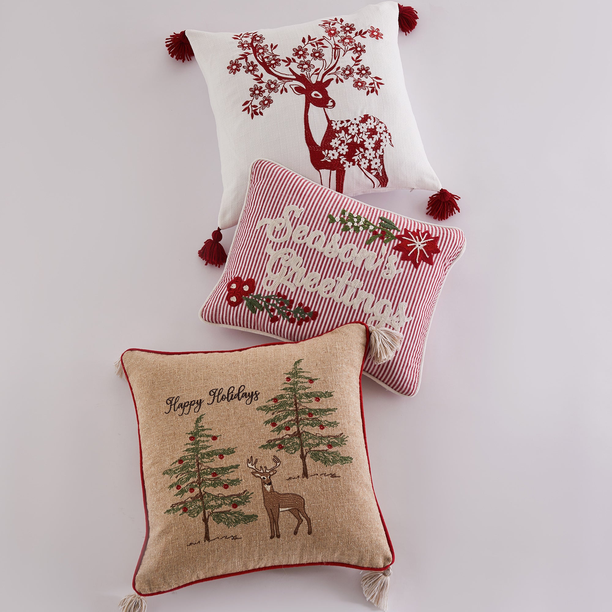 14x18 Sleigh Bells Seasons Greetings Christmas Decorative Throw Pillow - Perfect for Holiday Home Decor, Sofa & Couch Accent