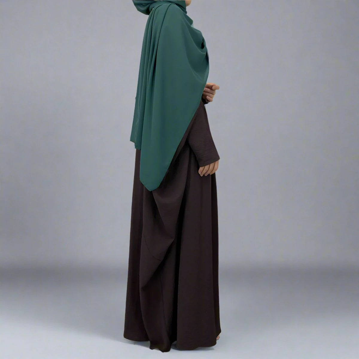 Elegant Pleated Wrinkle-Resistant Abaya Dress #256836 - Perfect for Modest Fashion, Prayer & Special Occasions