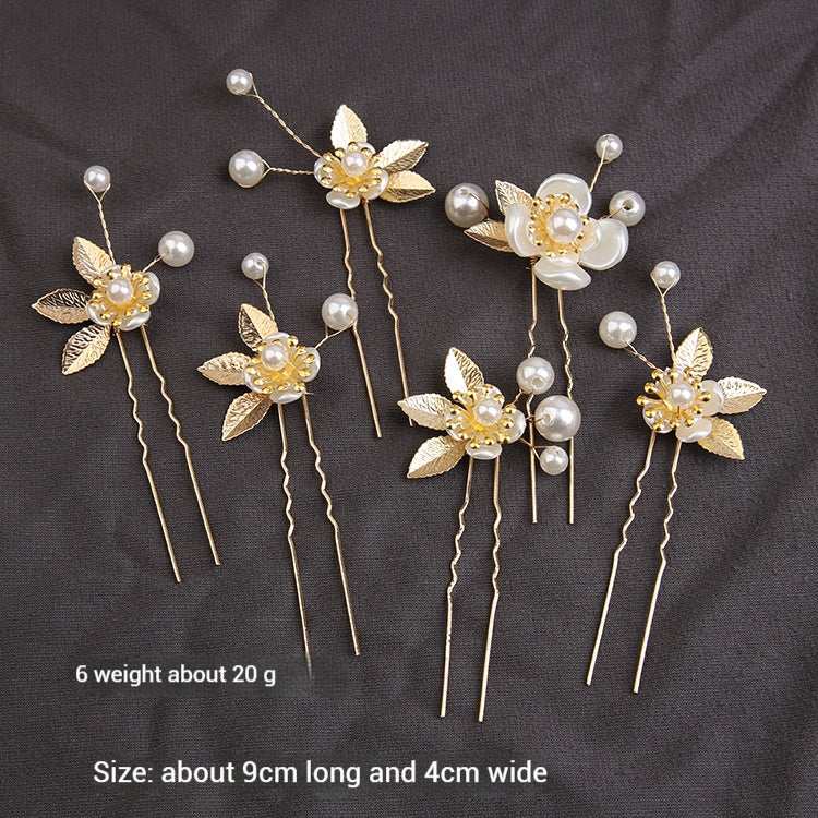 Handmade Pearl Hair Comb with Gold Leaf Accents - Elegant Bridal Hair Accessory for Weddings, Prom & Special Occasions