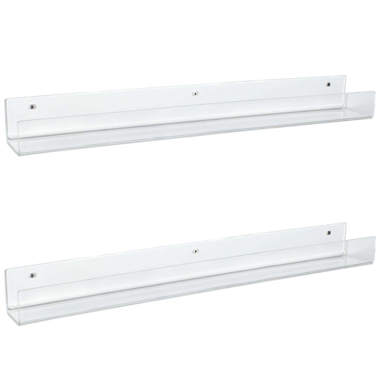 DSWQ 36-Inch Clear Acrylic Floating Bookshelves (2-Pack) - Modern Wall Display & Storage Shelves for Books, Office Decor, Bedroom Organization | Perfect for Home, Office & Dorm Room Storage Solutions