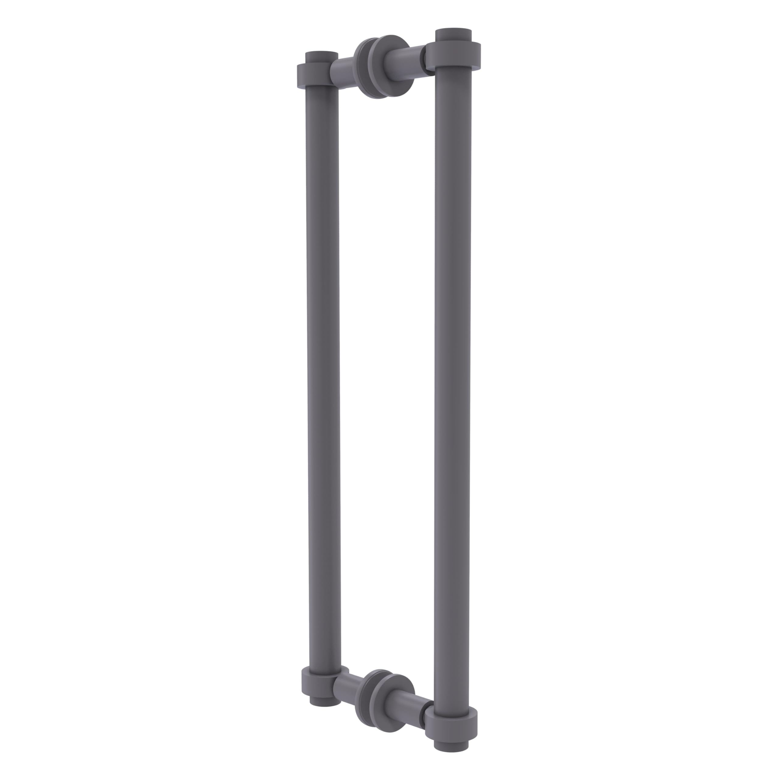 Allied Brass 404-18BB-GYM 18 Inch Modern Matte Gray Shower Door Handle - Perfect for Bathroom Renovation & Spa-Style Showers