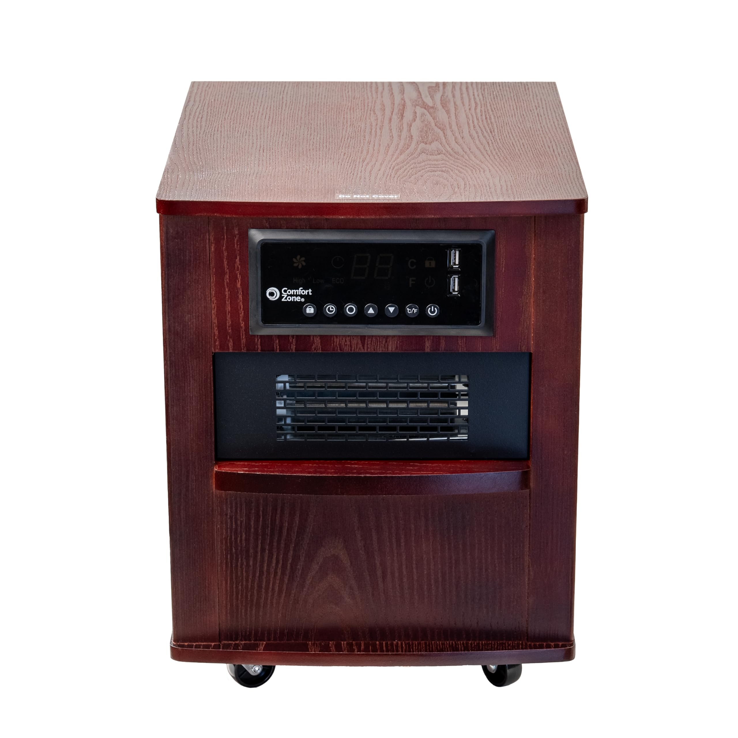 1500W Infrared Quartz Space Heater with Remote, USB Ports & Safety Features - 20 Inch Cabinet Heater for Home, Office & Indoor Use | CZ2062C | Perfect for Bedrooms, Living Rooms & Workspaces